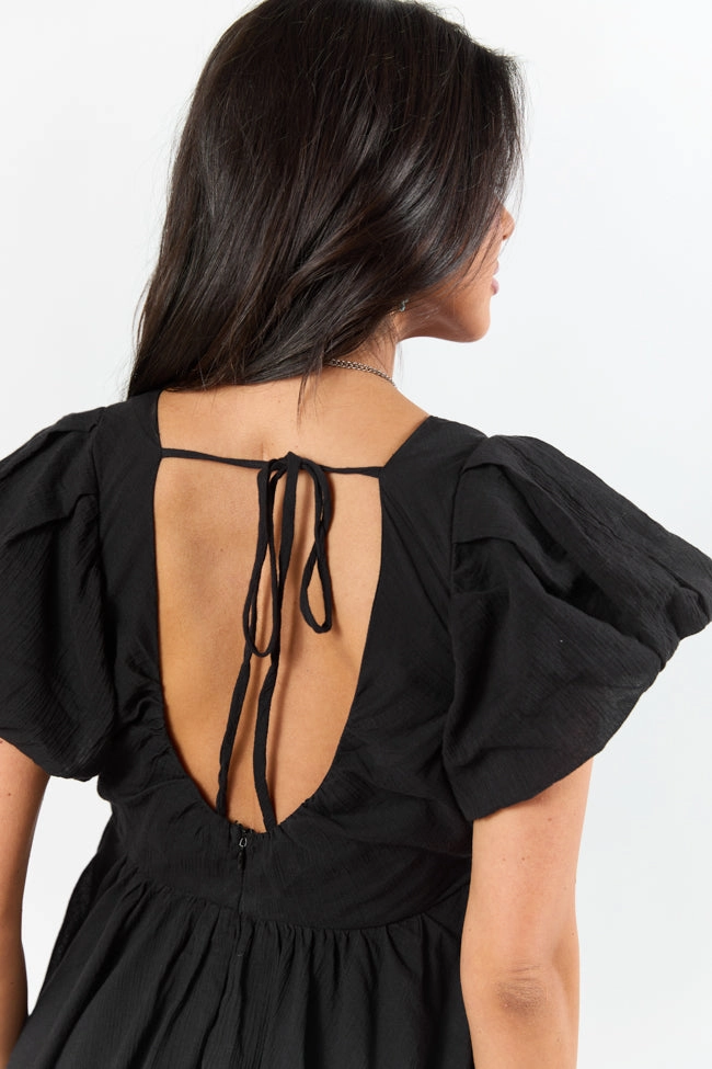 Trend Movement Travel Comfort Almost Daylight Black Bubble Hem Mini Dress SALE