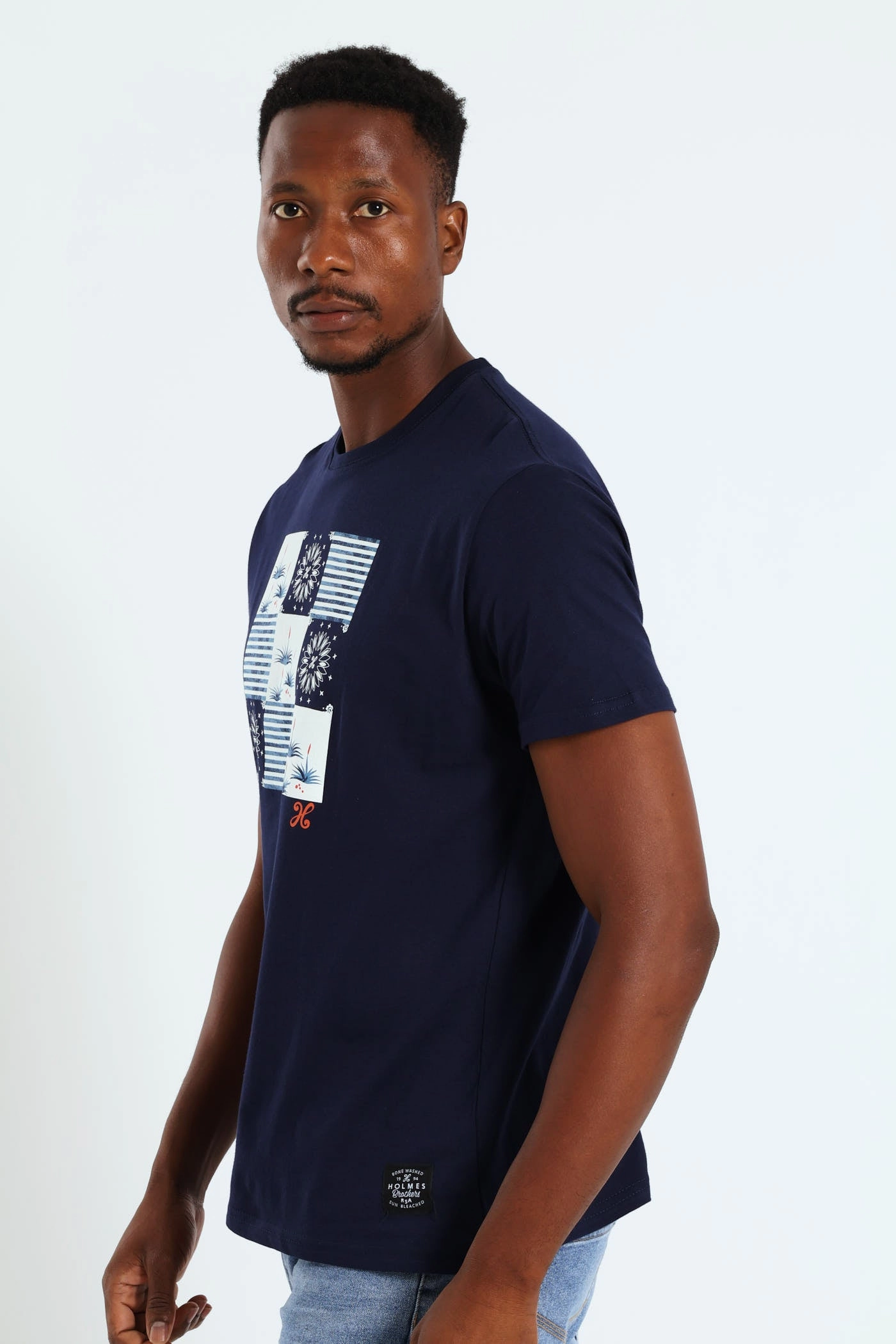 Aloe Cocktail Tee - Navy Airflow Mesh Panels