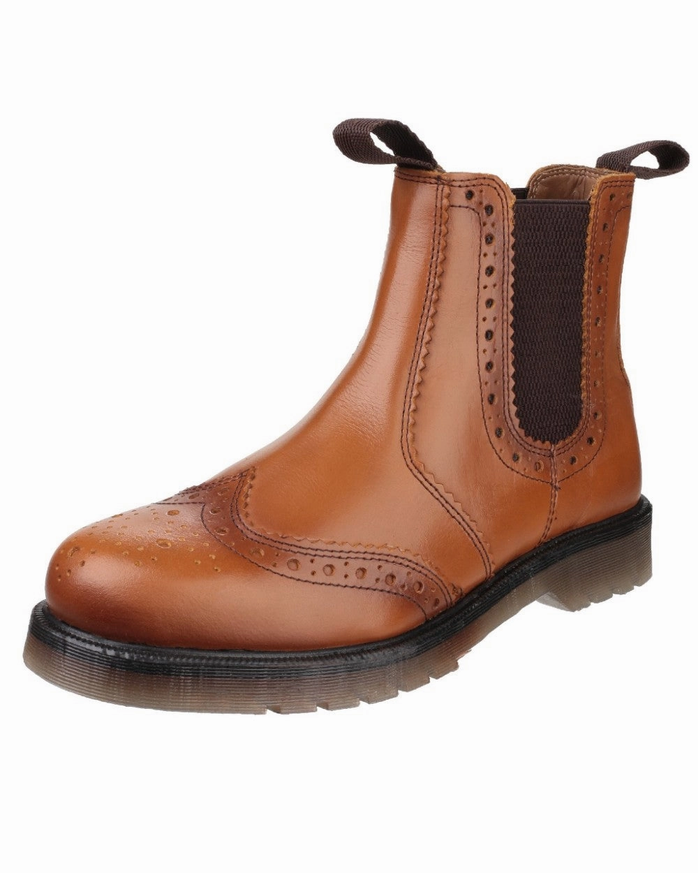 All Day Wear Amblers Dalby Pull On Brogue Dealer Boots