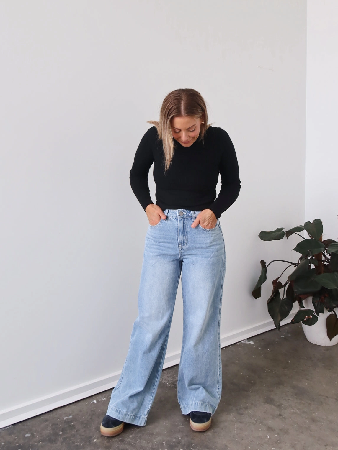 Amy Knit Top - Black Custom made