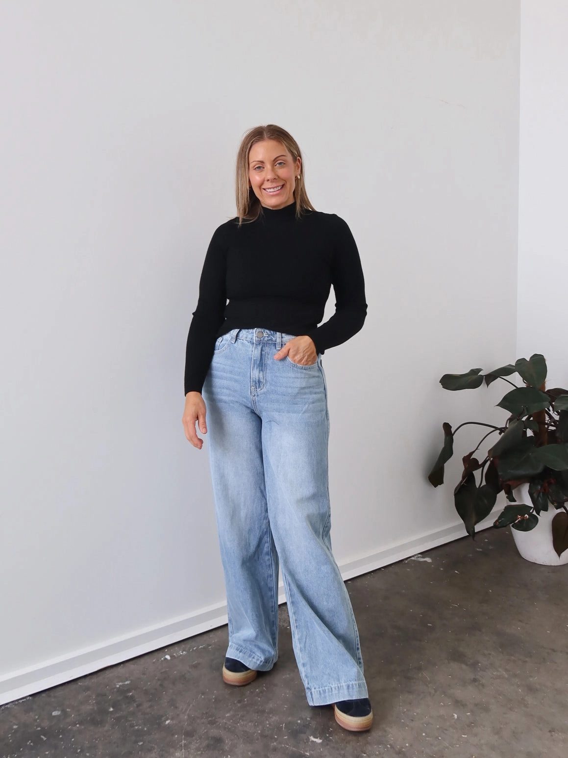 evening Rainy Day Amy Knit Top - Black