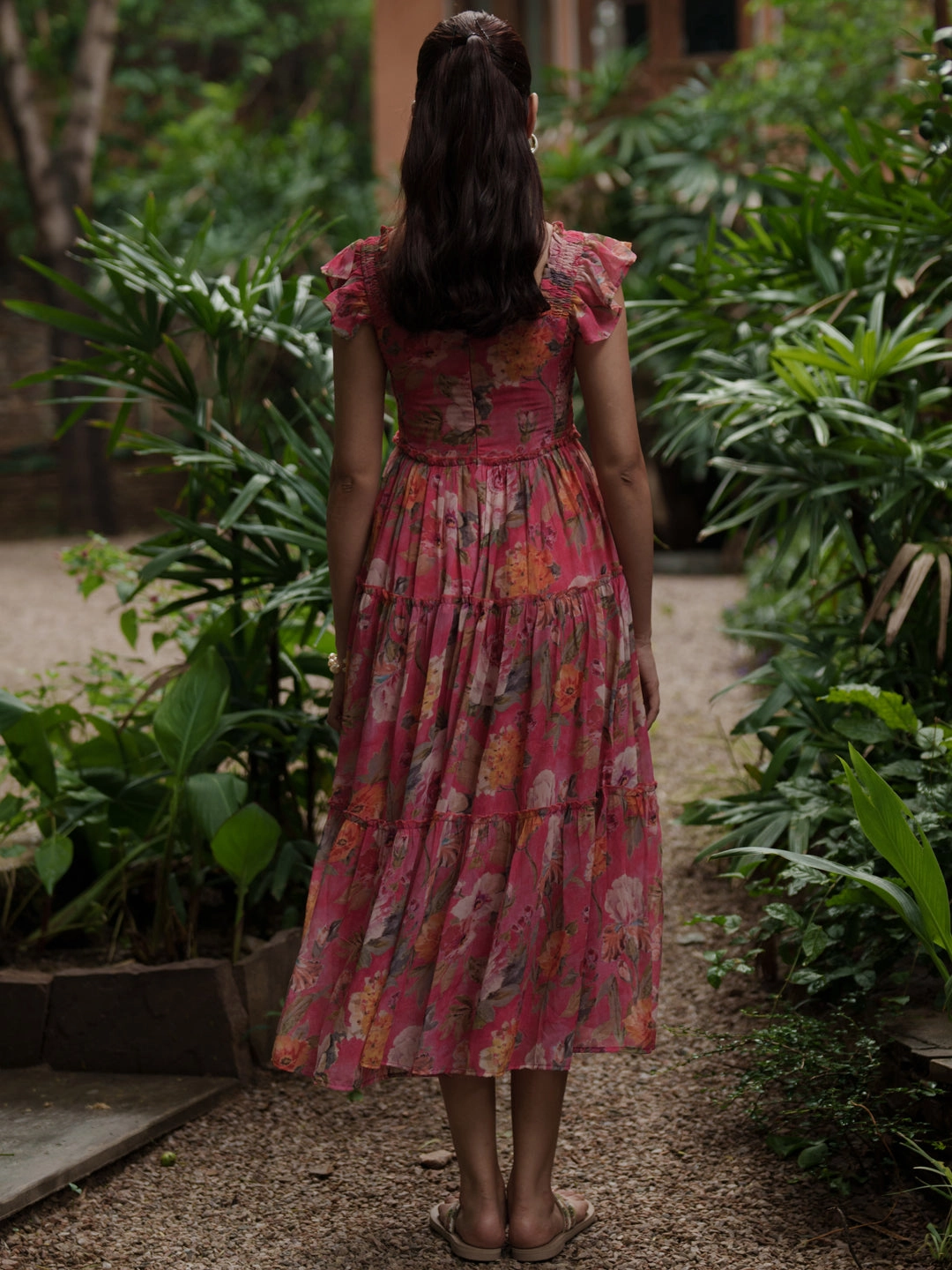 Sleek Form Anayna Women's Georgette Printed Tier Dress