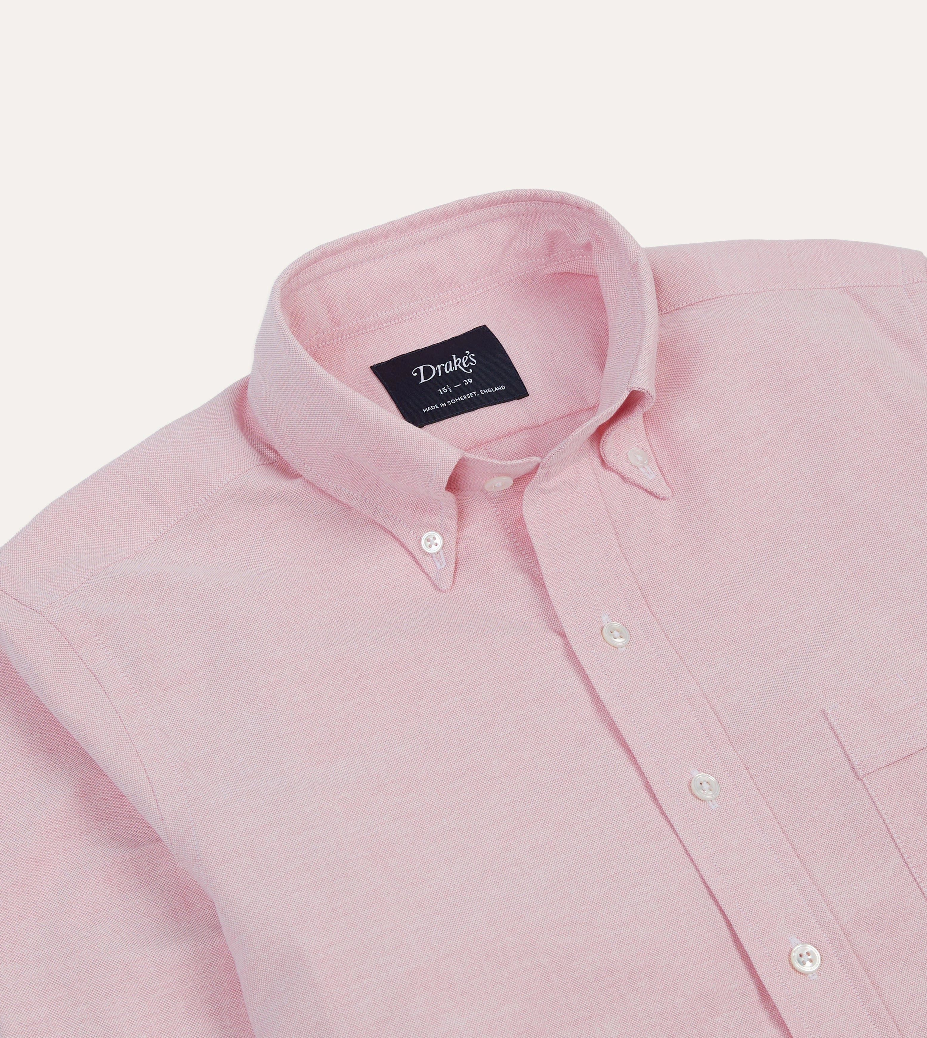 Bright Pink Cotton Oxford Cloth Button-Down Shirt Designer Look