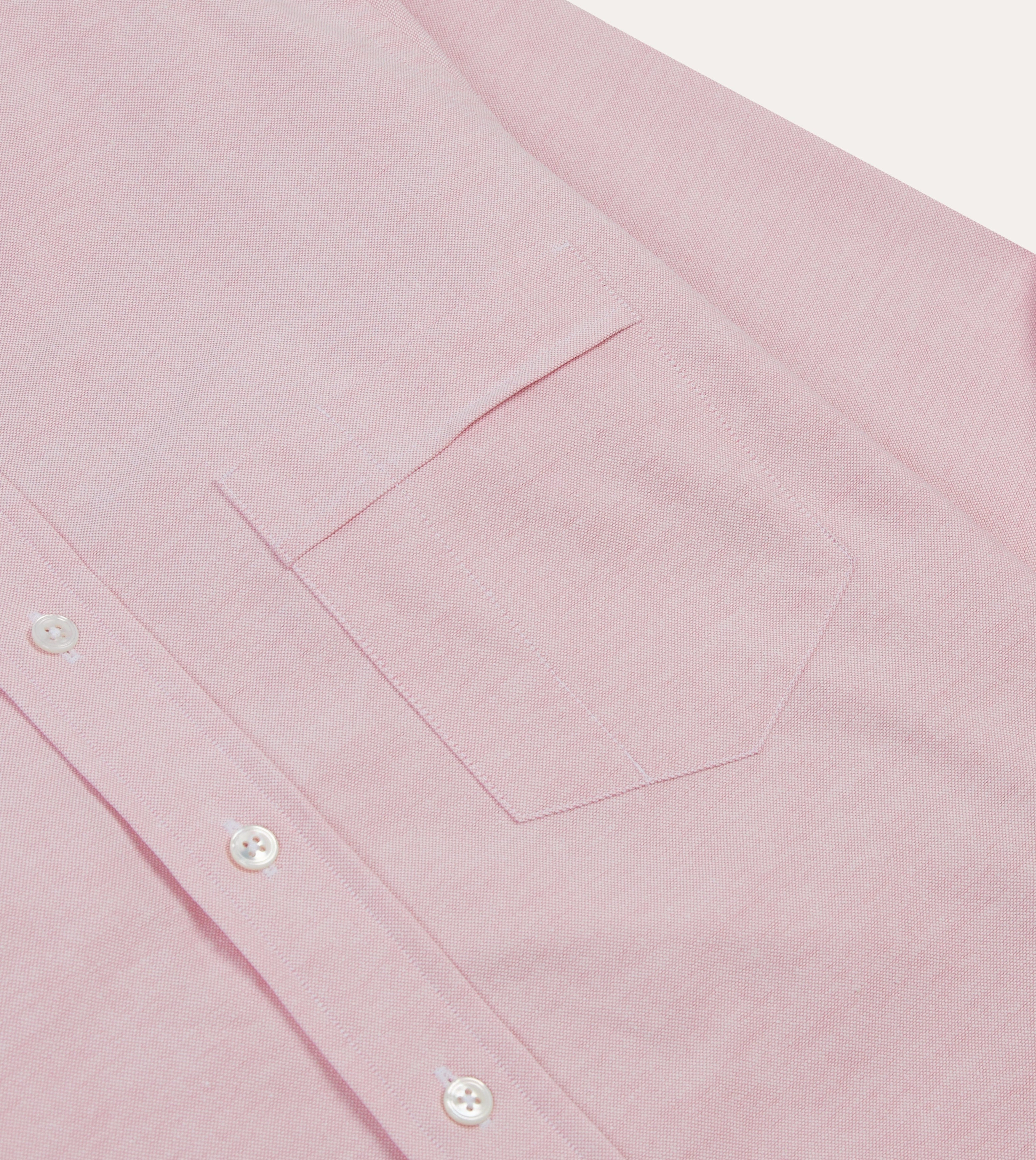 Tagless Design Bright Pink Cotton Oxford Cloth Button-Down Shirt