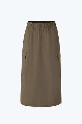 Drawstring Cargo Skirt - Khaki Green Chic Look Heritage Inspired