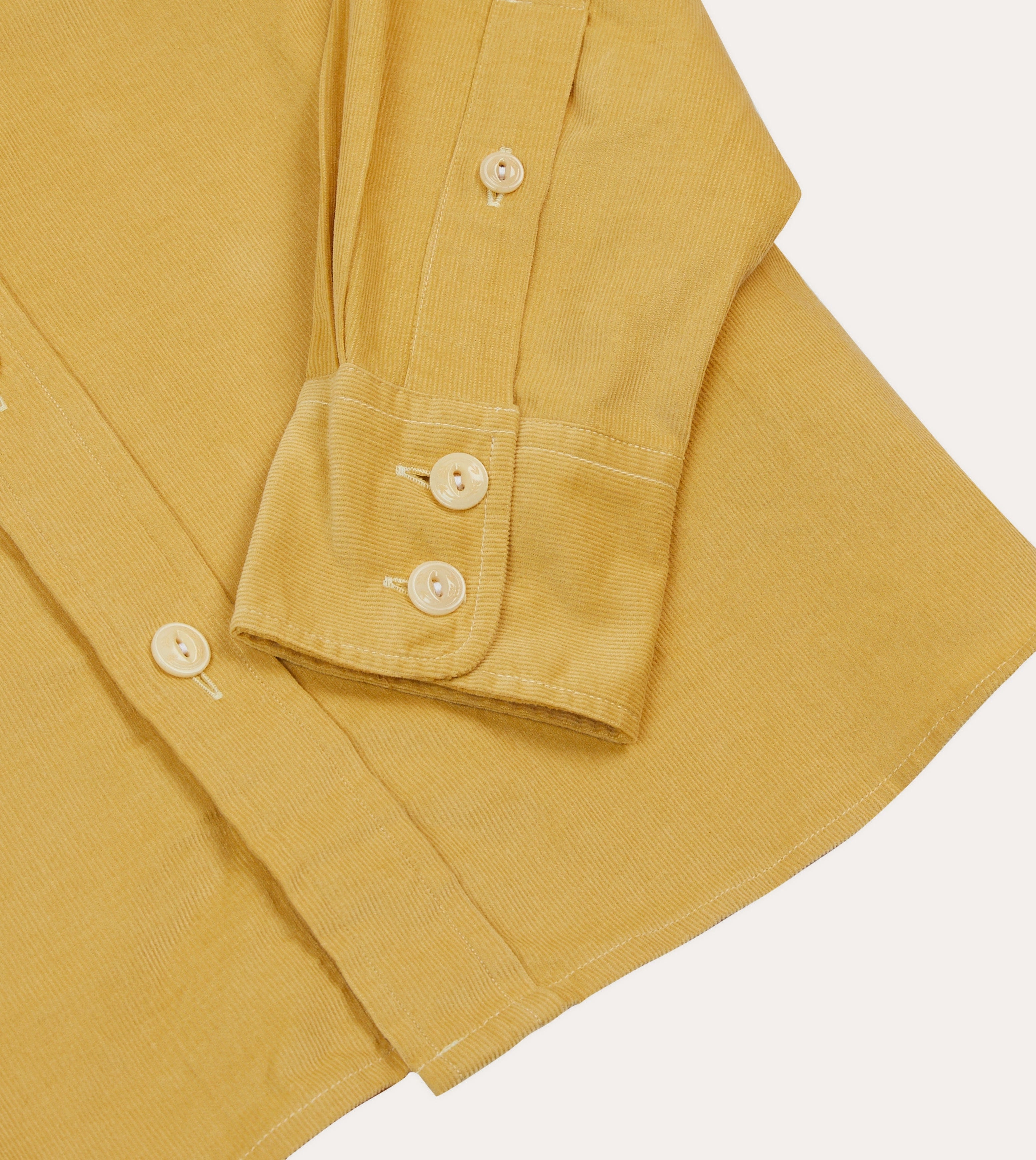 Yellow Corduroy Two-Pocket Western Shirt Work From Home