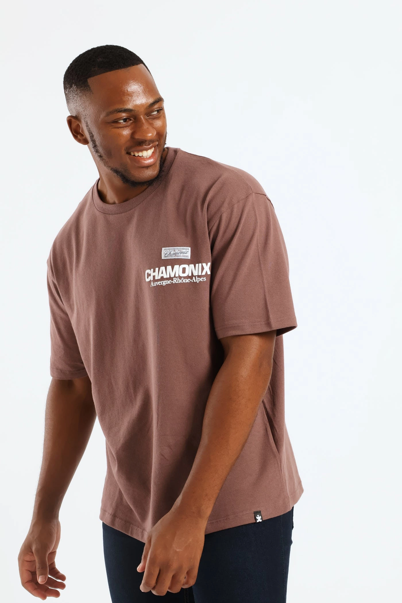 Pepper Corn Chamonix Puff Print Oversized Tee - Brown Holiday Style