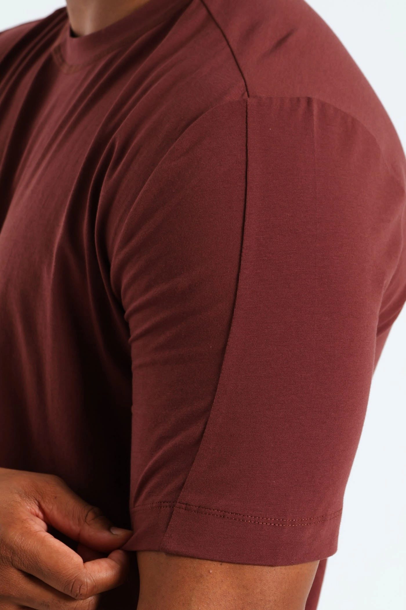 Breathable Wearable Easy Comfort All Day Short Sleeve  Tee - Burgundy