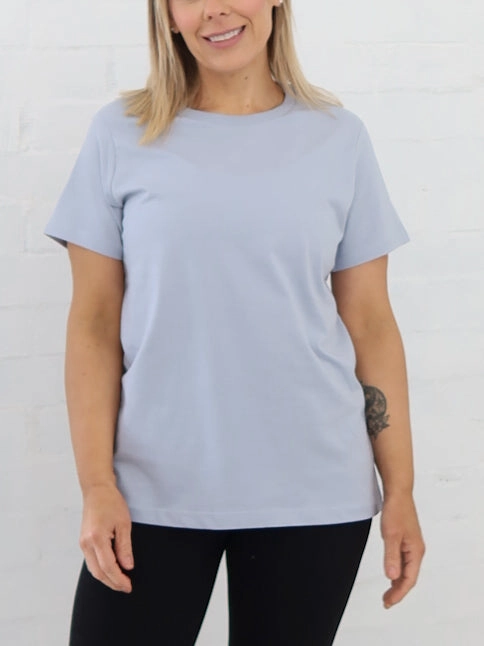 Jemima Tee - Powder Blue Contoured Side Panels