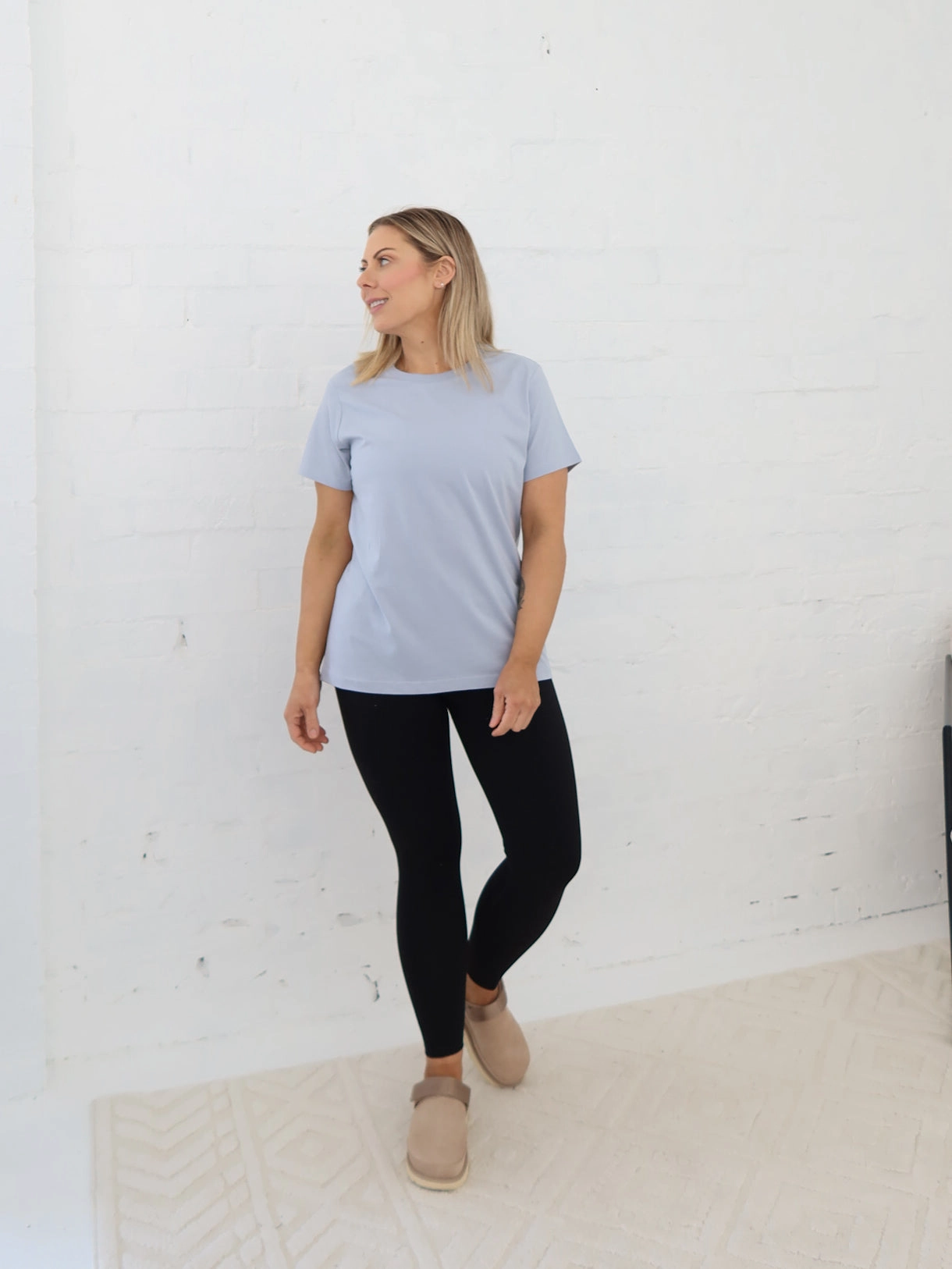 Adjustable Hem Toggles Jemima Tee - Powder Blue