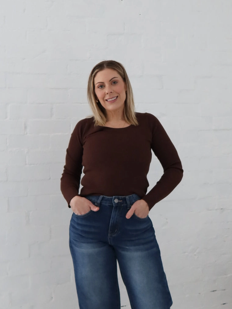 Selma Knit Top - Chocolate Metallic Internet