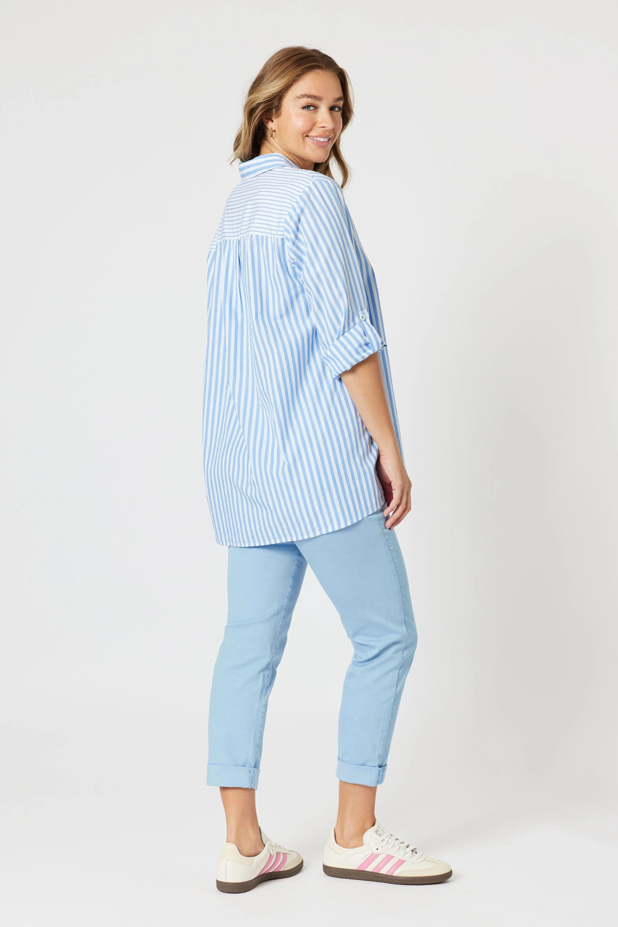 SKYLAR STRIPE SHIRT - 47914T Layered Collar