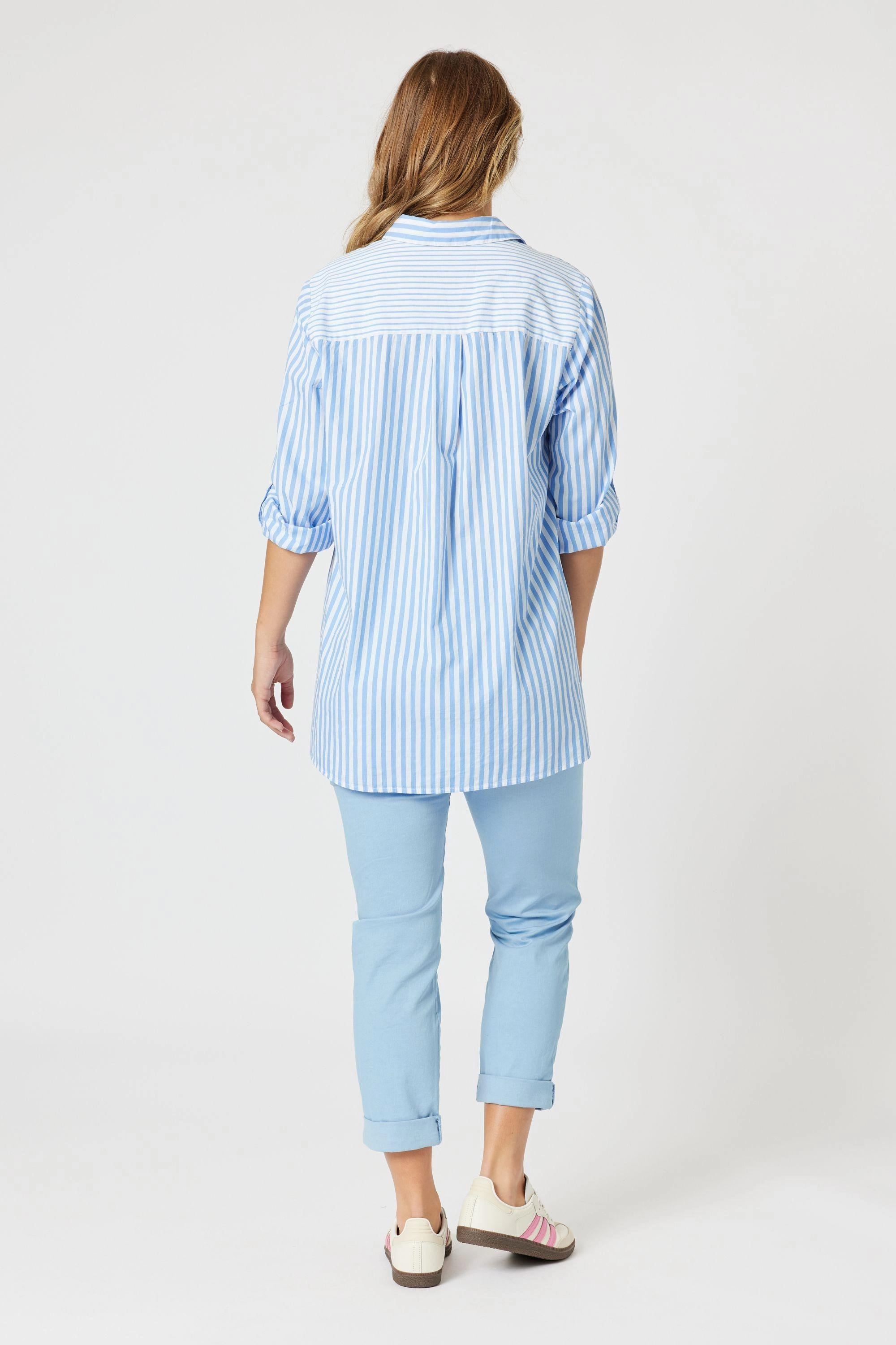 SKYLAR STRIPE SHIRT - 47914T family gathering Gym Appropriate