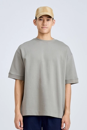 (C) Oversized Fit Heavyweight Tee - Gunmetal NonIrritatingSeams Casual Jacket