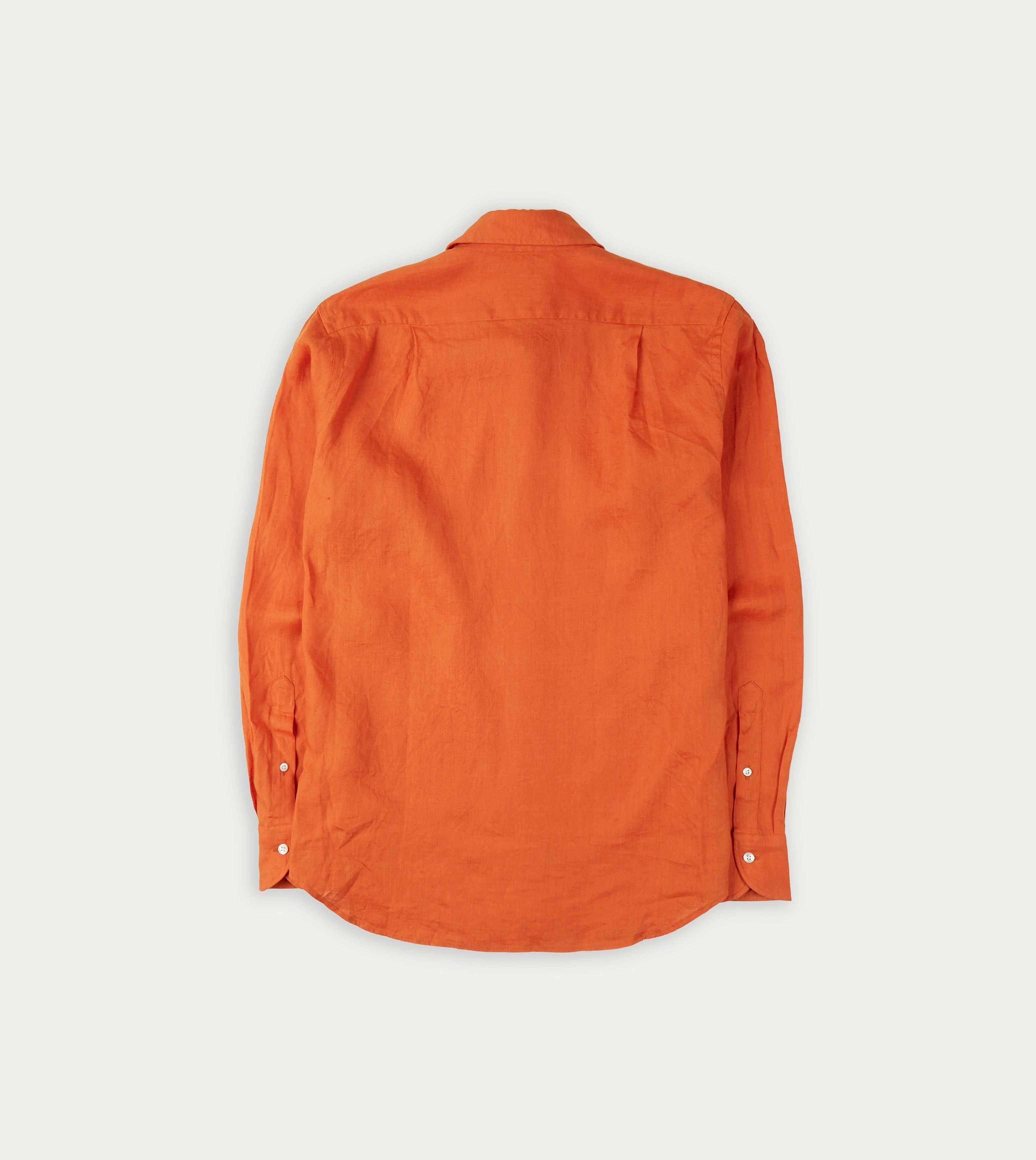 Non Iron Material Orange Linen Spread Collar Shirt