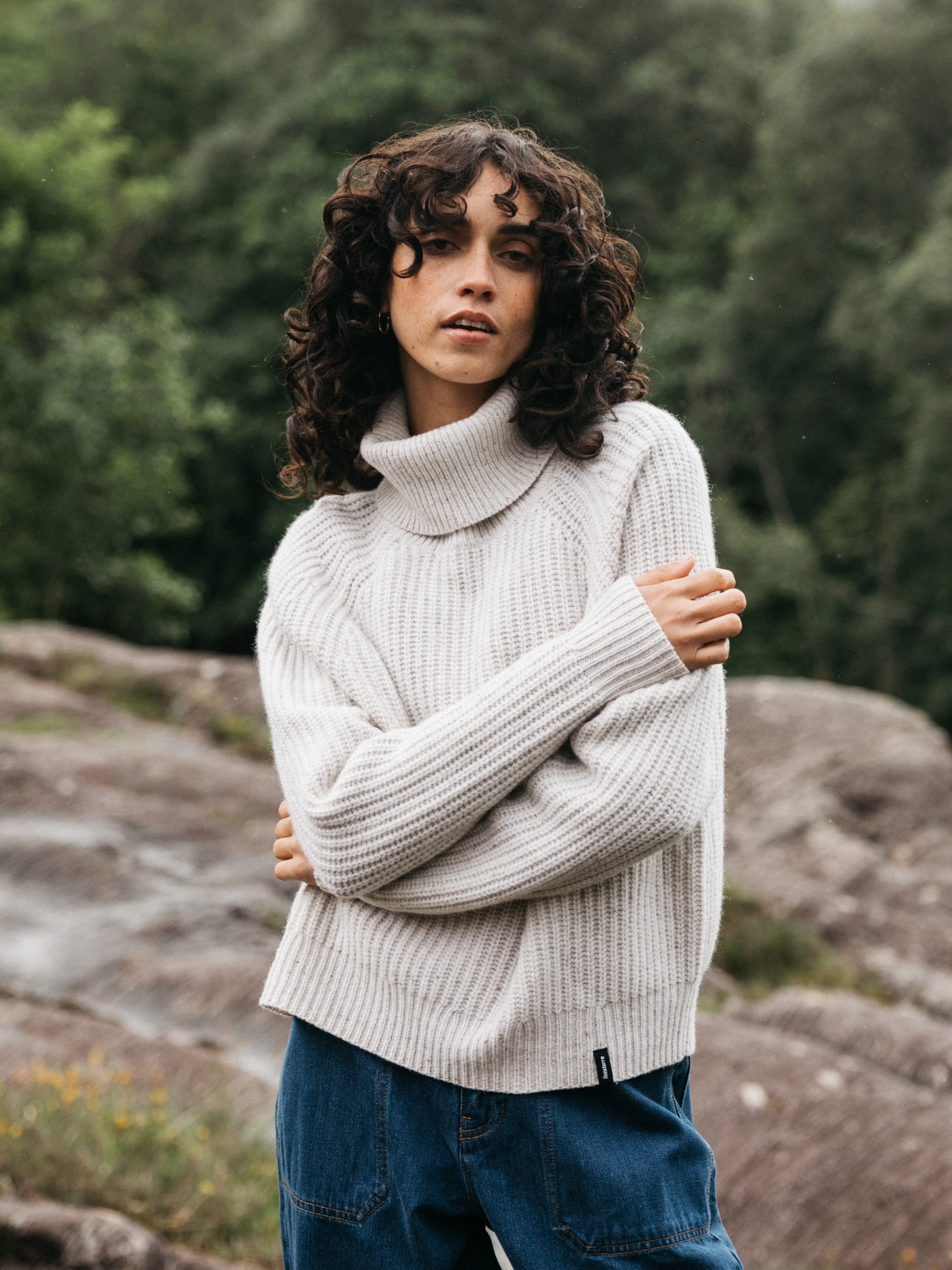 Natural Fiber Construction Women's Mora Roll Neck Knit Jumper