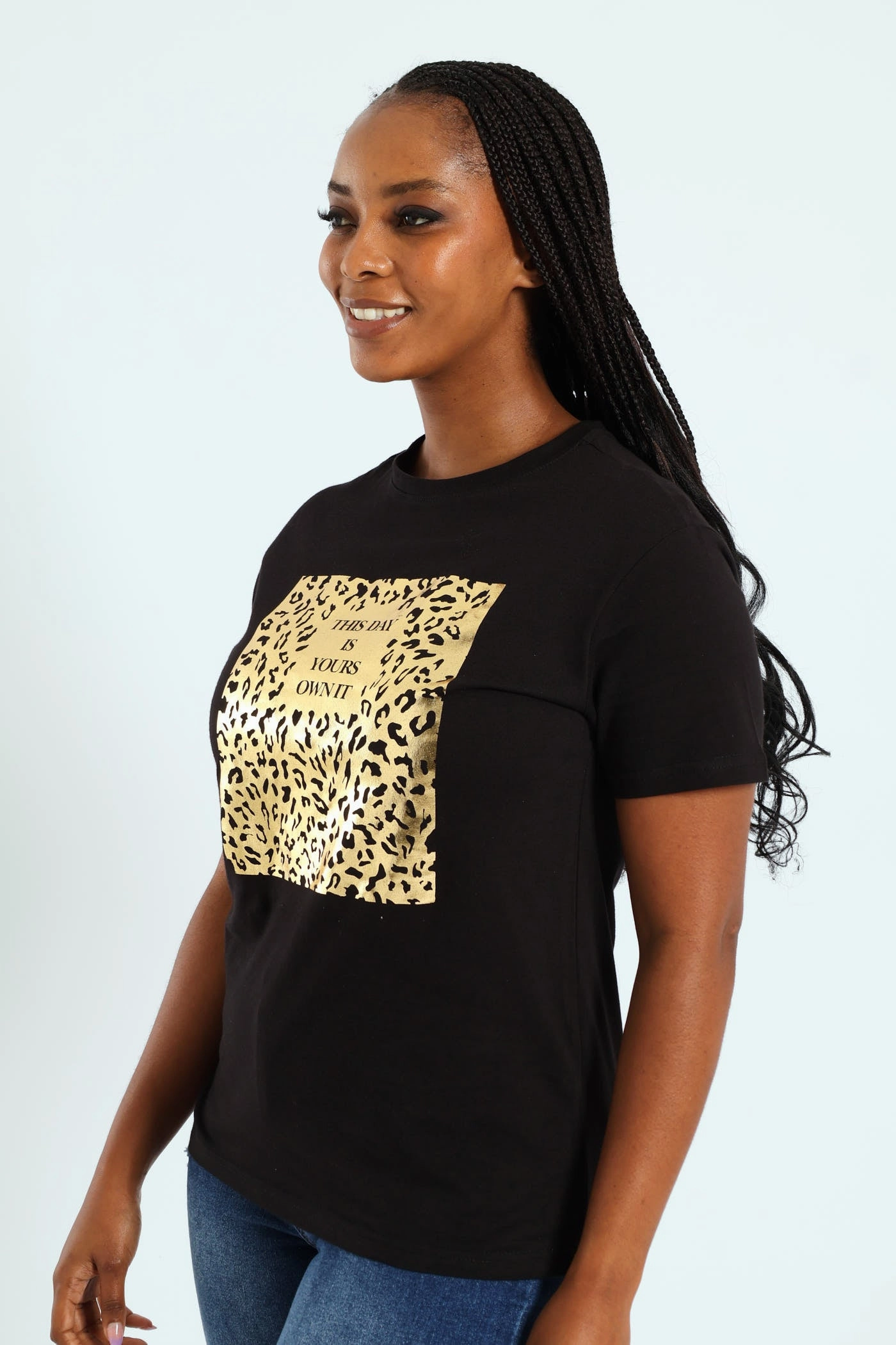 FlexibleMobility Breathable mesh panel This Is Your Day Frame Foil Tee - Black