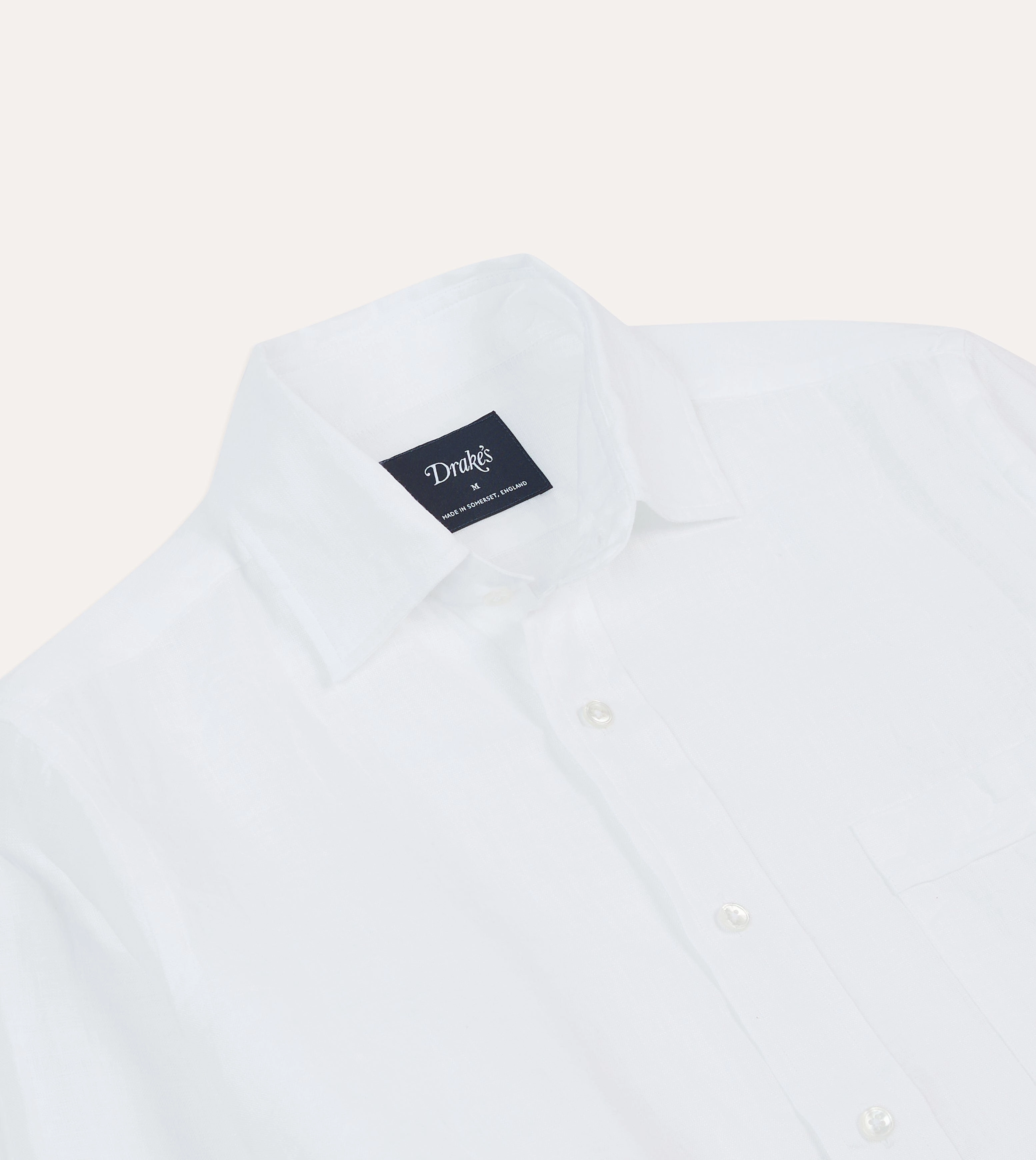 Coastal Vibes White Linen Spread Collar Shirt