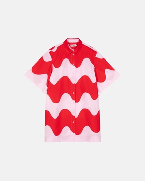 Modern Texture Modern Cut Asia Unikko Invenit Cotton Poplin Short Sleeve Shirt Dress 95cm