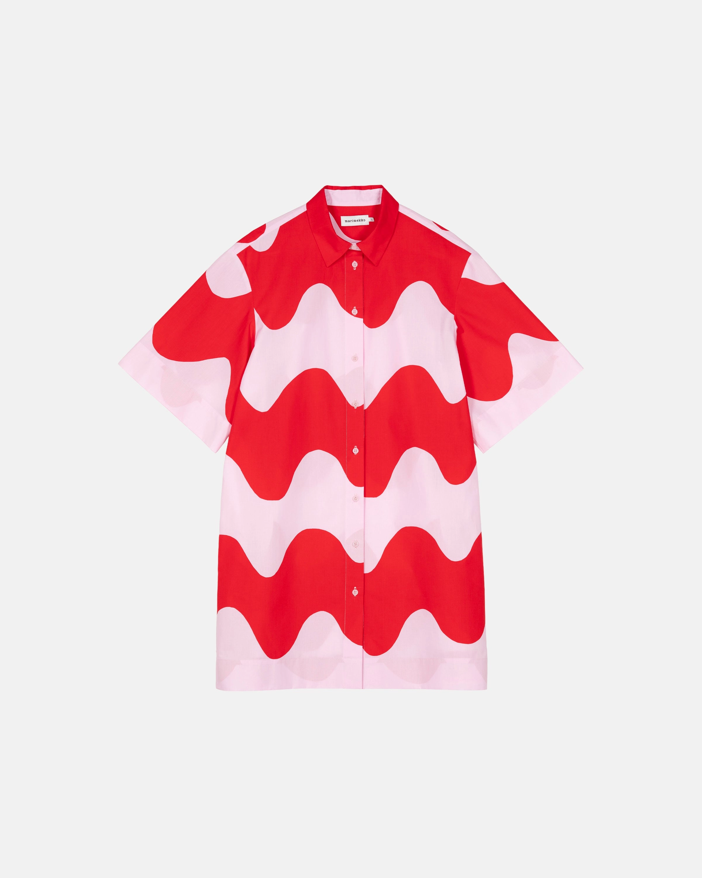 Modern Texture Modern Cut Asia Unikko Invenit Cotton Poplin Short Sleeve Shirt Dress 95cm