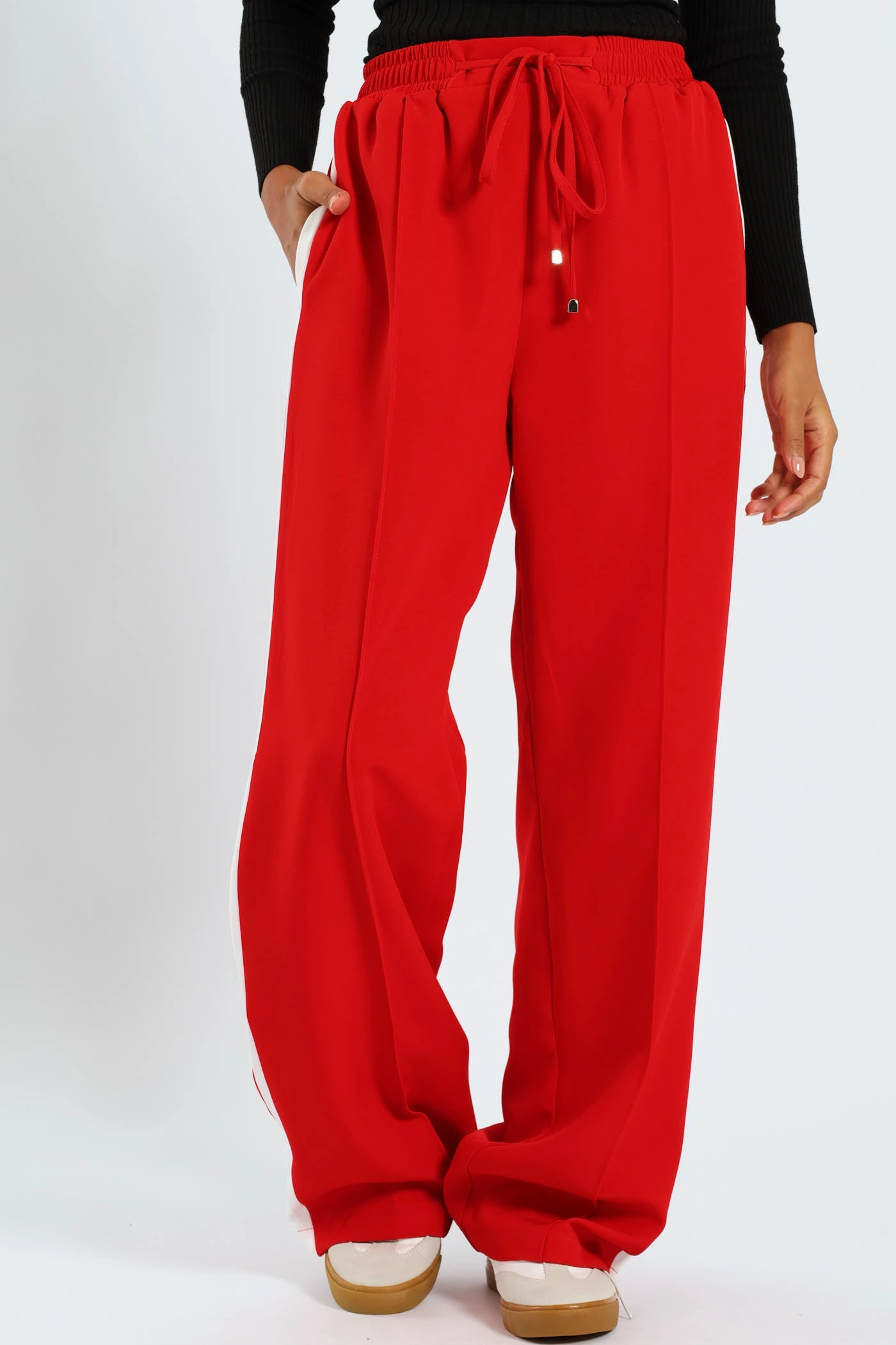 smooth zipper Comfy Cut Athletic Trouser - Red