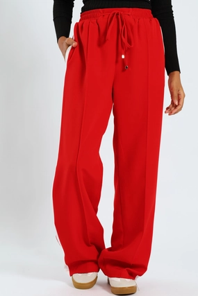 smooth zipper Comfy Cut Athletic Trouser - Red