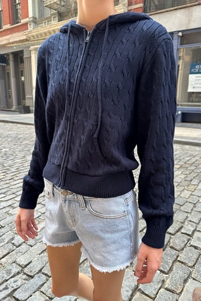 Chilly Ready Temperature Regulating Fabric Ayla Cable Knit Hoodie