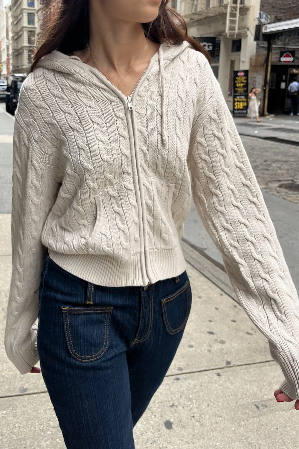 Ayla Cable Knit Zip-Up Sweater Effortless Comfort