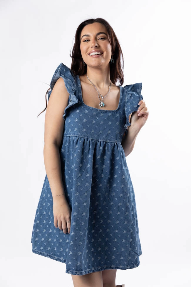 Back Home Burnout Detail Denim Babydoll Dress SALE Art Inspired ReversibleStyle