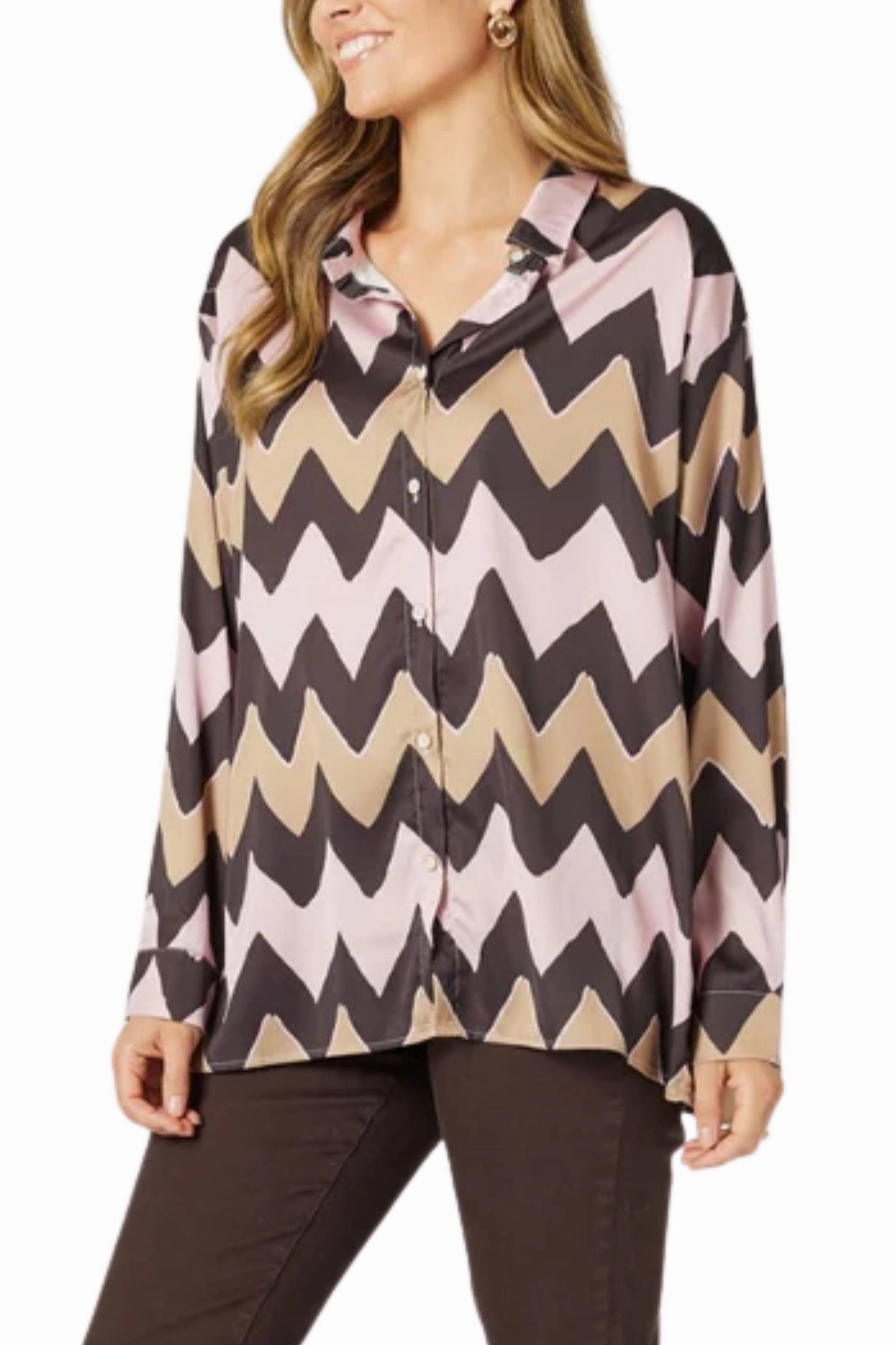 Trendsetting Design All Day Comfort Tech CHEVRON SHIRT - 47111HV