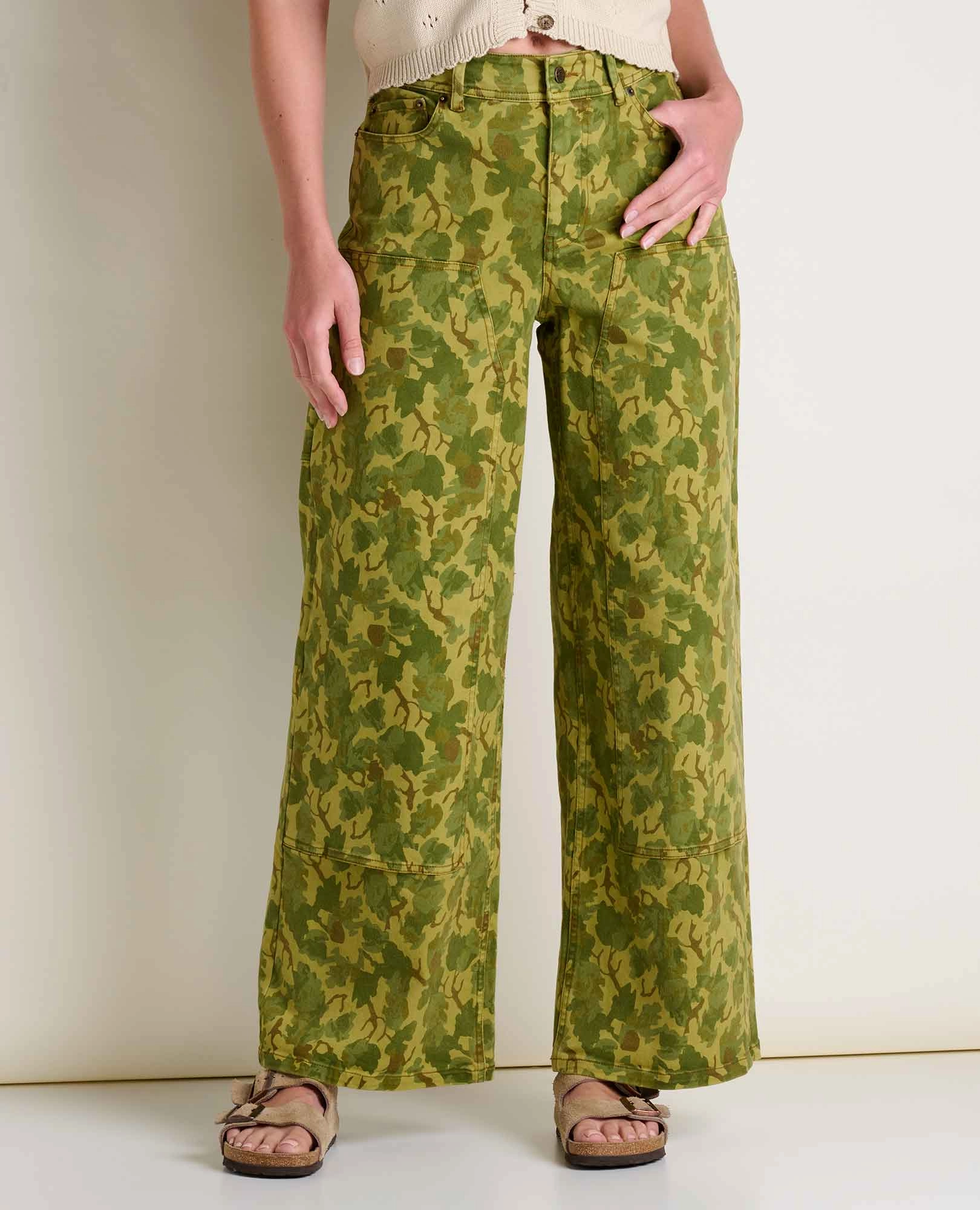 Ripped design Snag Proof Fabric Balsam Wide Leg Utility Pant