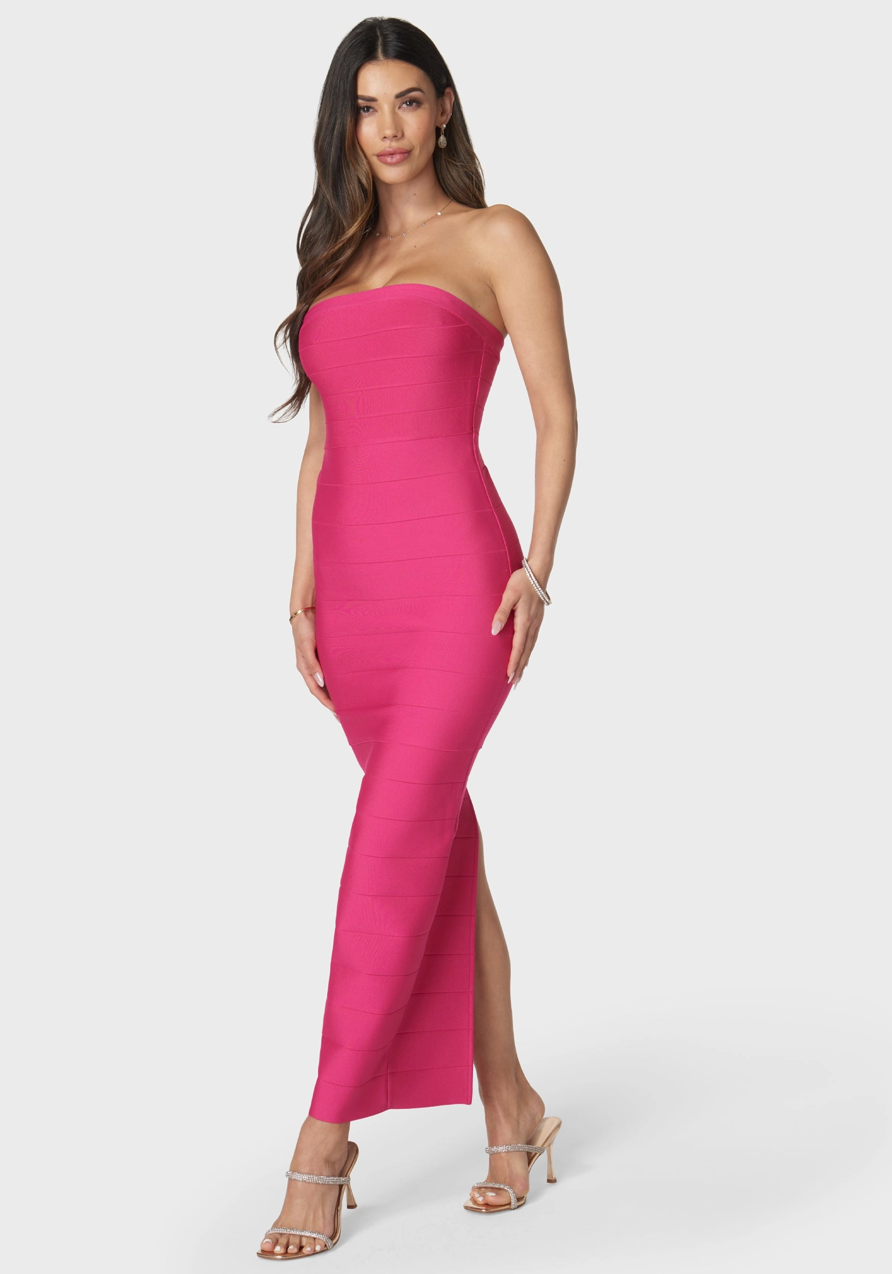 Travel Wear Bandage Strapless Maxi Dress