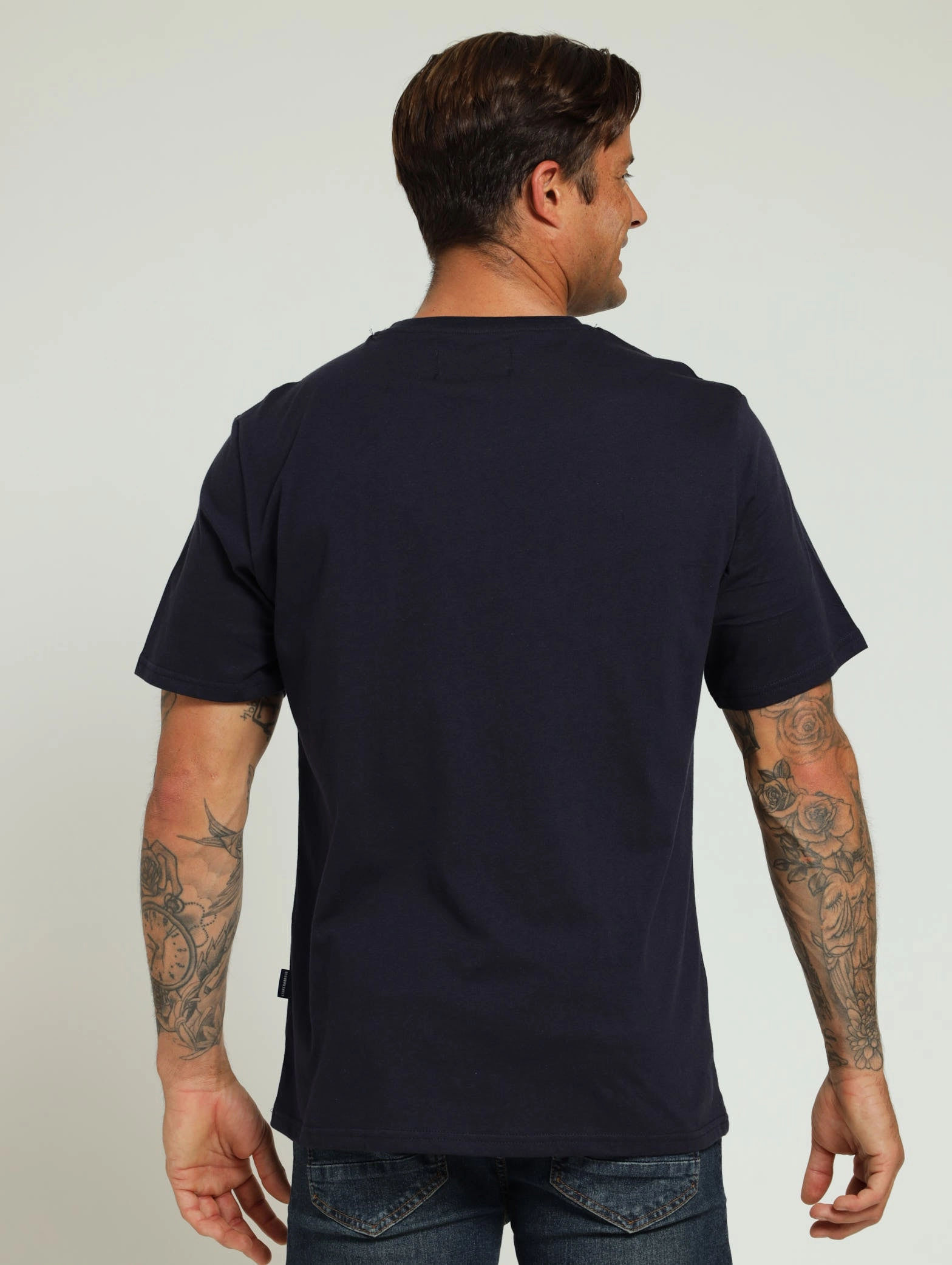 Fun Prints SlimFitDesign Basic Crew Neck Tee - Navy