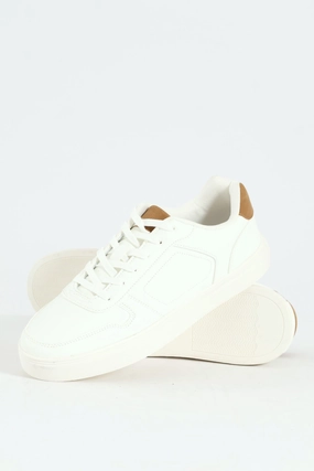 Street Step Basic Lace Up Sneaker - White
