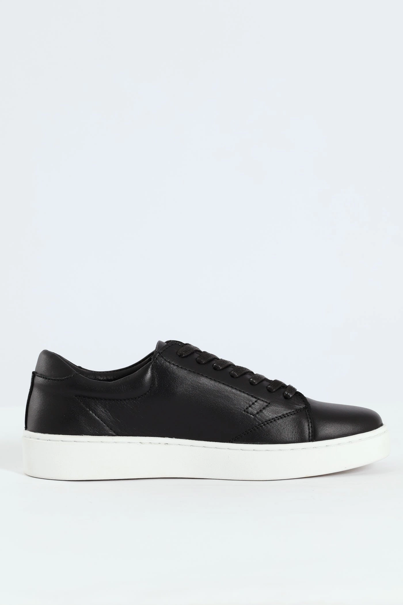 Morning Rush Sneaker Comfort Basic Leather Court Sneaker - Black