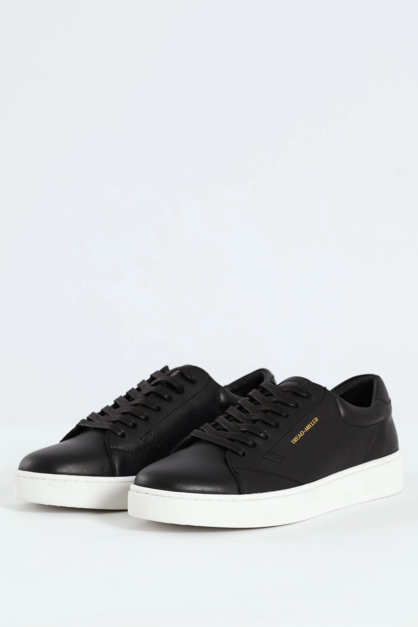 Smooth Base Basic Leather Court Sneaker - Black