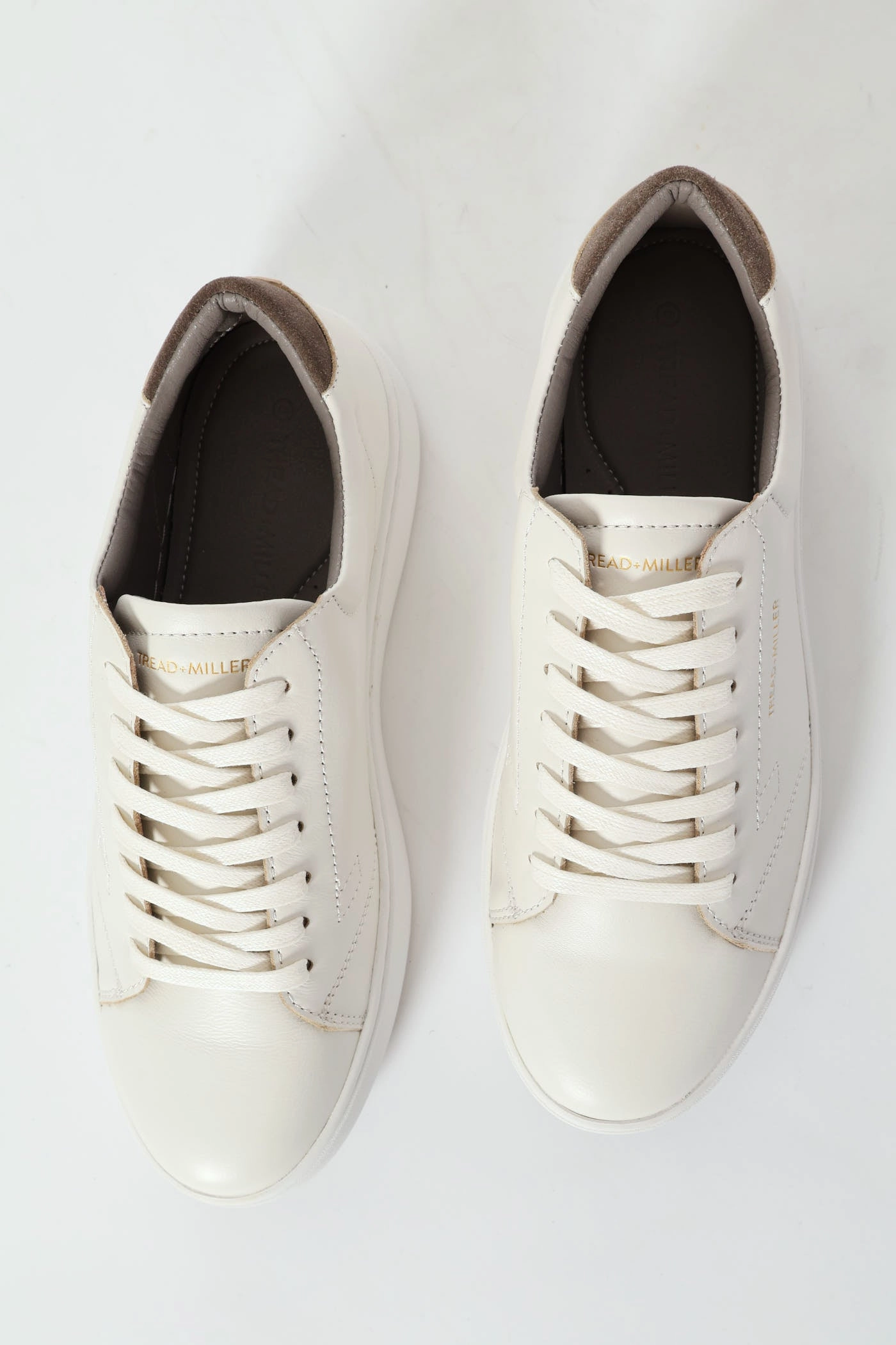 Pressure Relief Grooves day use Basic Leather Court Sneaker - White