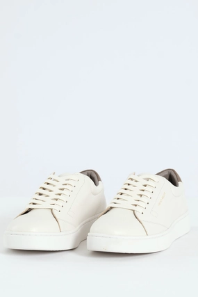 Gusseted Tongue Multi Outfit Basic Leather Court Sneaker - White