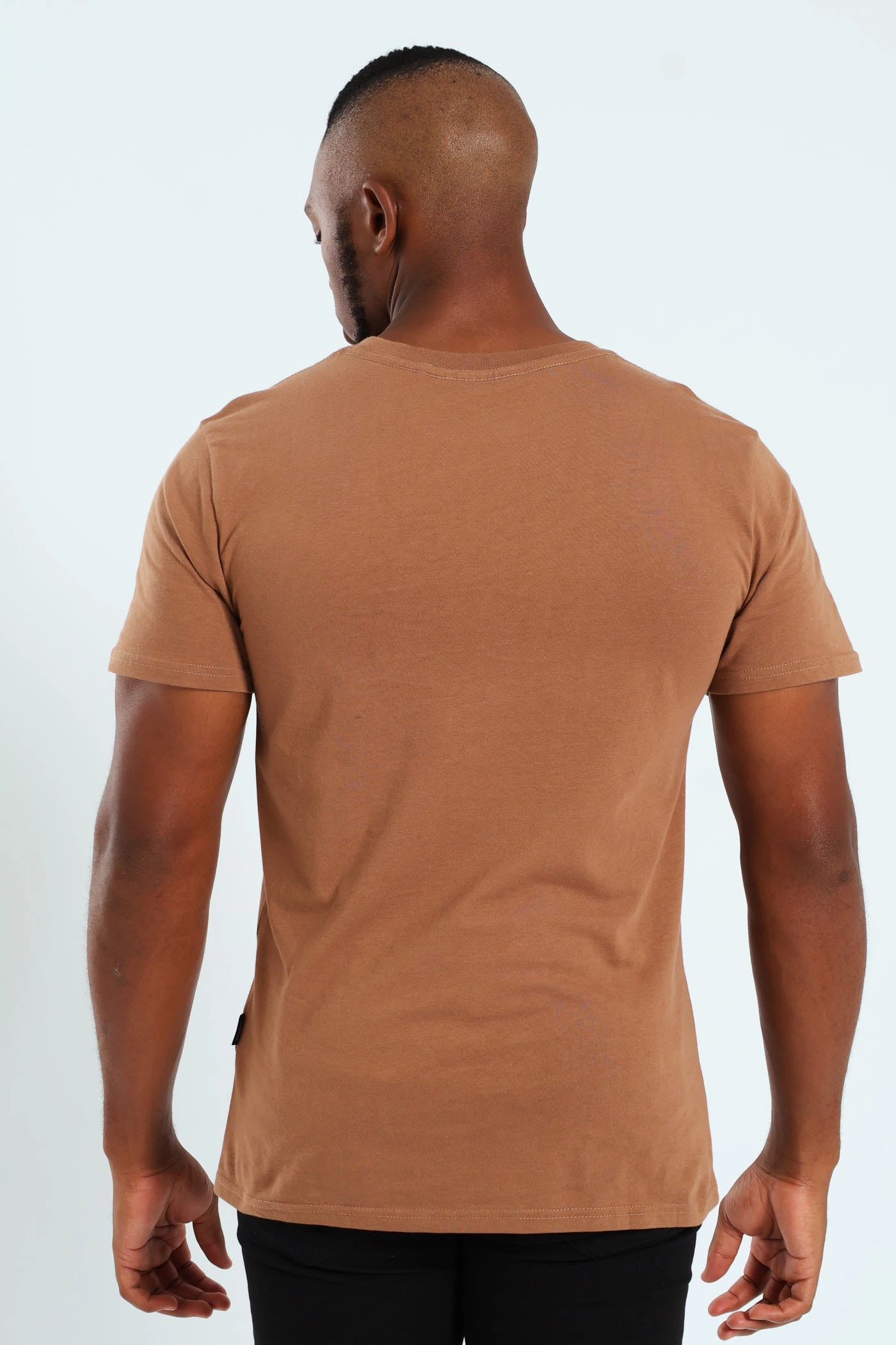 Basic Print Tee - Brown Casual Comfort Fit