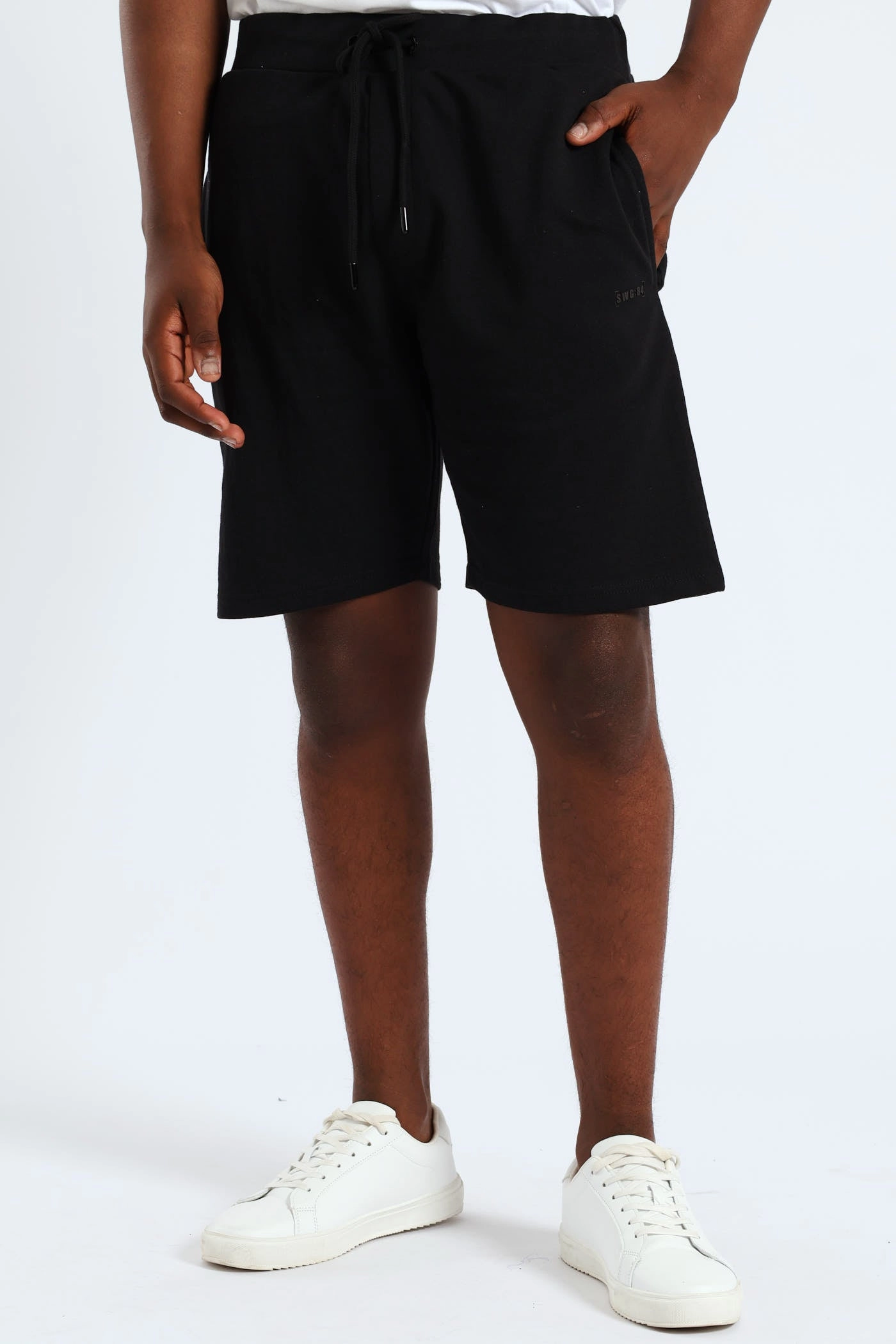 Anniversary Gift Compression Support Layer Basic Side Pocket Fleece Shorts - Black Flex Fit Contoured Waist