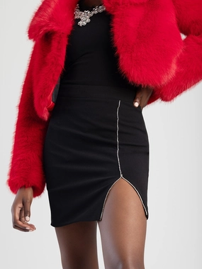 Basic Skirt With Bling Trim - Black Hygienic Coating