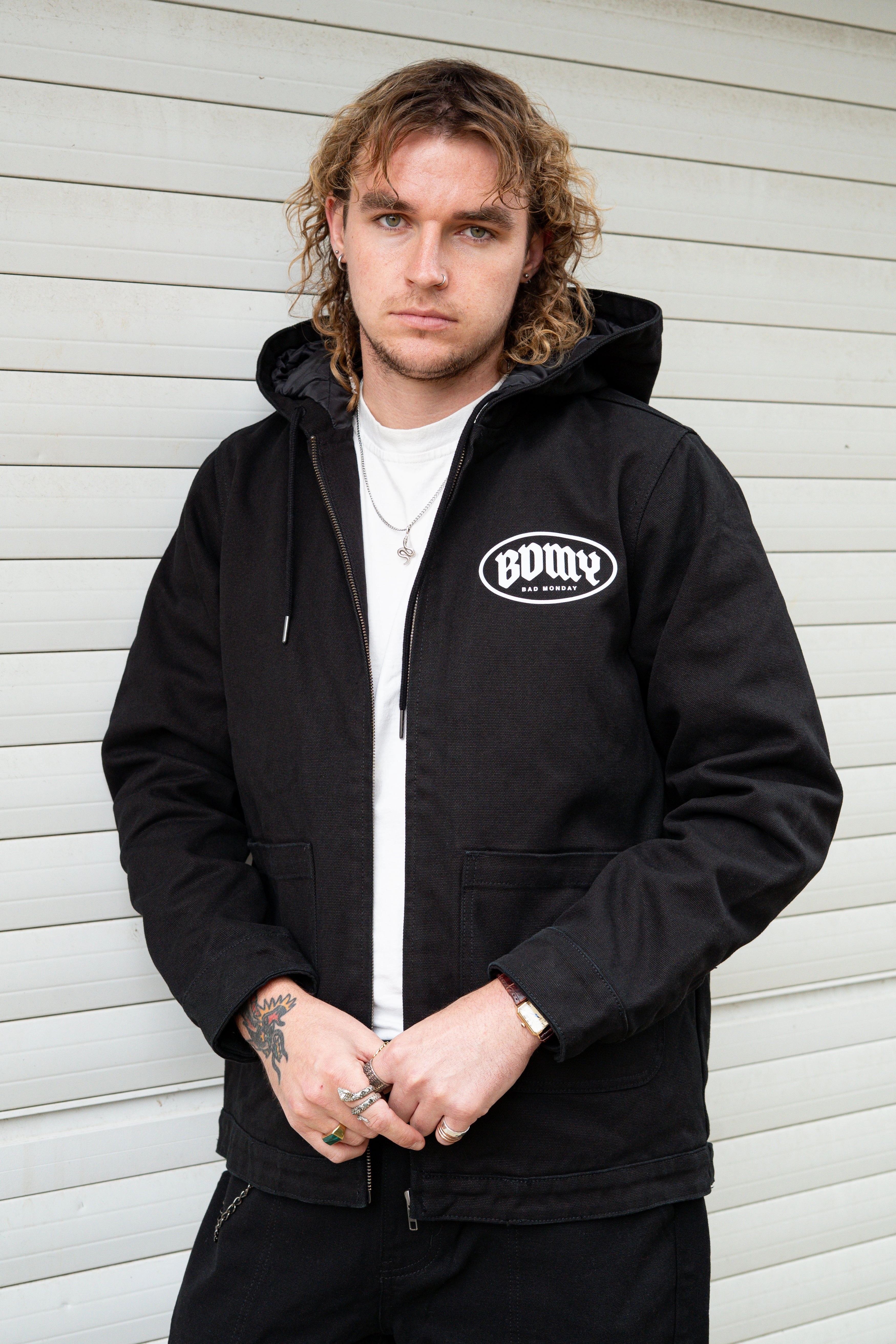 Comfortable Urban Piece BDMY Hooded Canvas Jacket Black