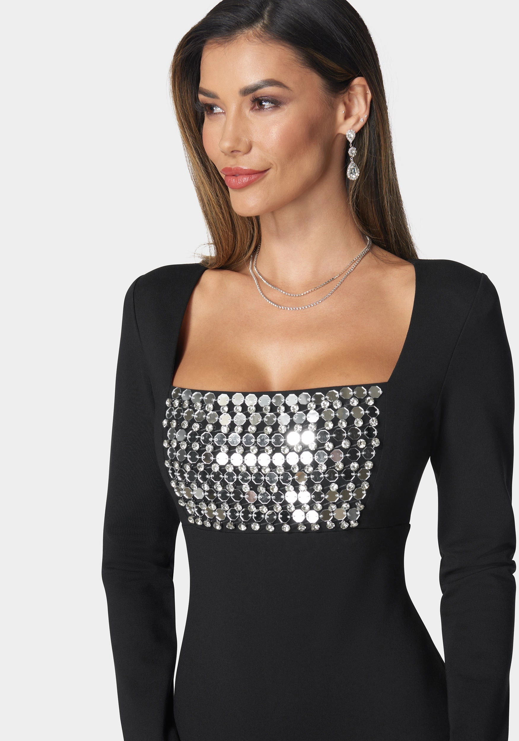 Beaded Bodice Mini Dress Art Inspired