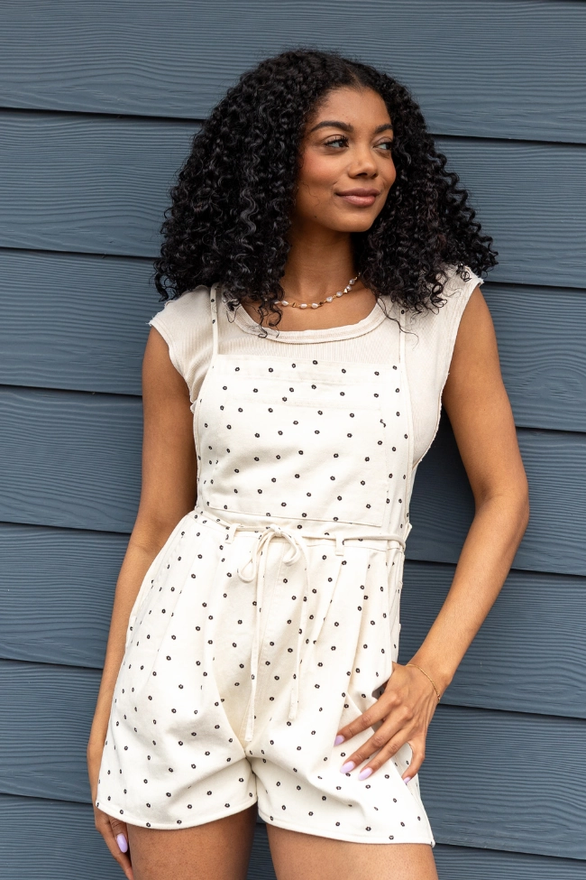 Better Perspective Black and White Daisy Denim Romper FINAL SALE Stylish Mood EcoFriendlyDye