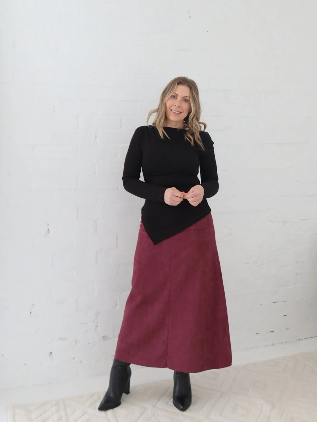 Outfit Focused Eco Friendly Dye Bianca Skirt - Burgundy