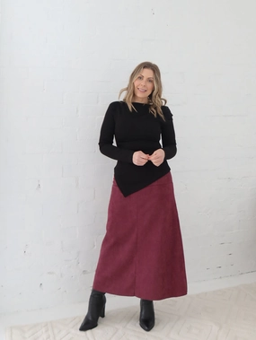 Outfit Focused Eco Friendly Dye Bianca Skirt - Burgundy
