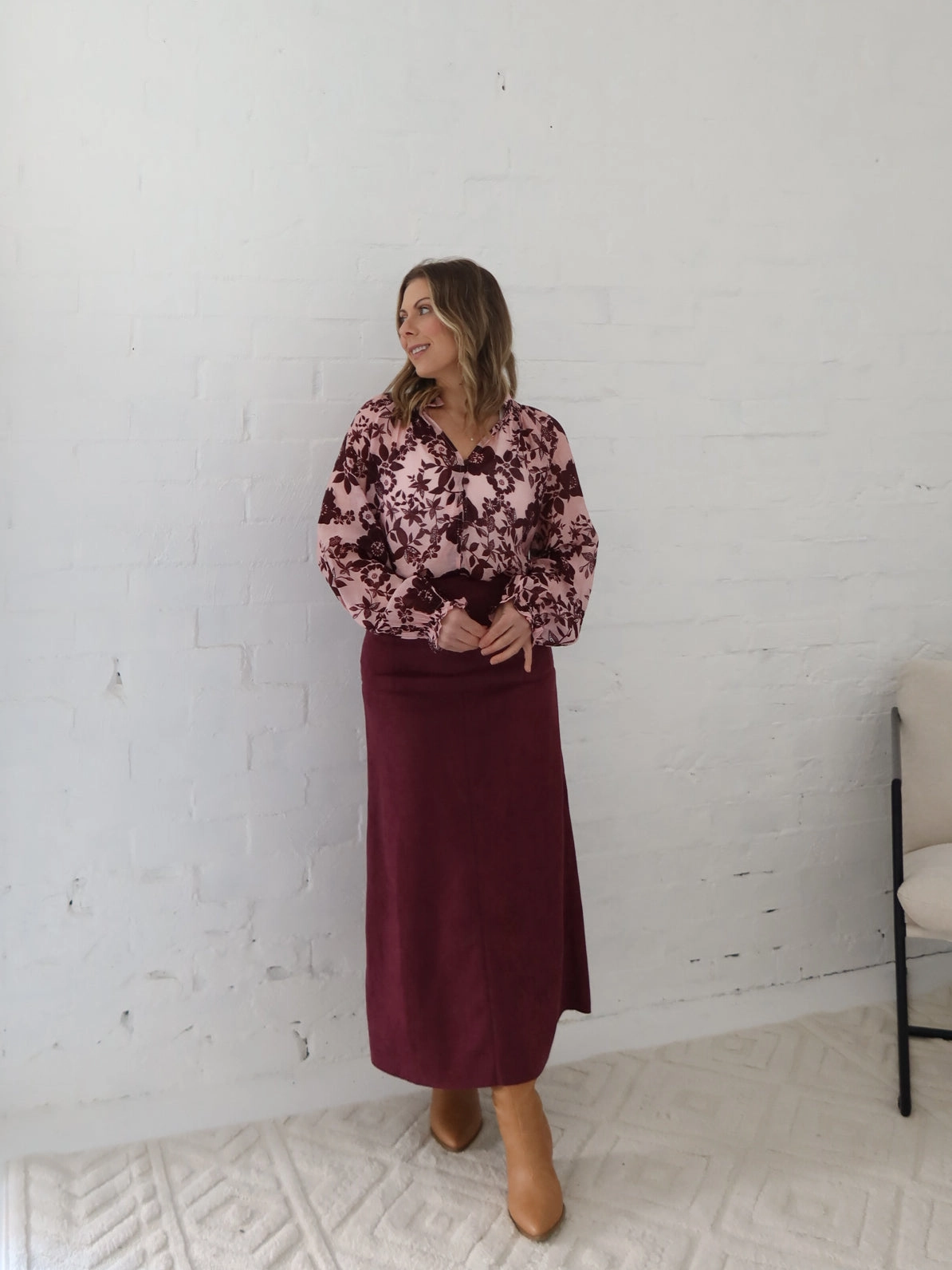 Fashion Combo Bianca Skirt - Burgundy