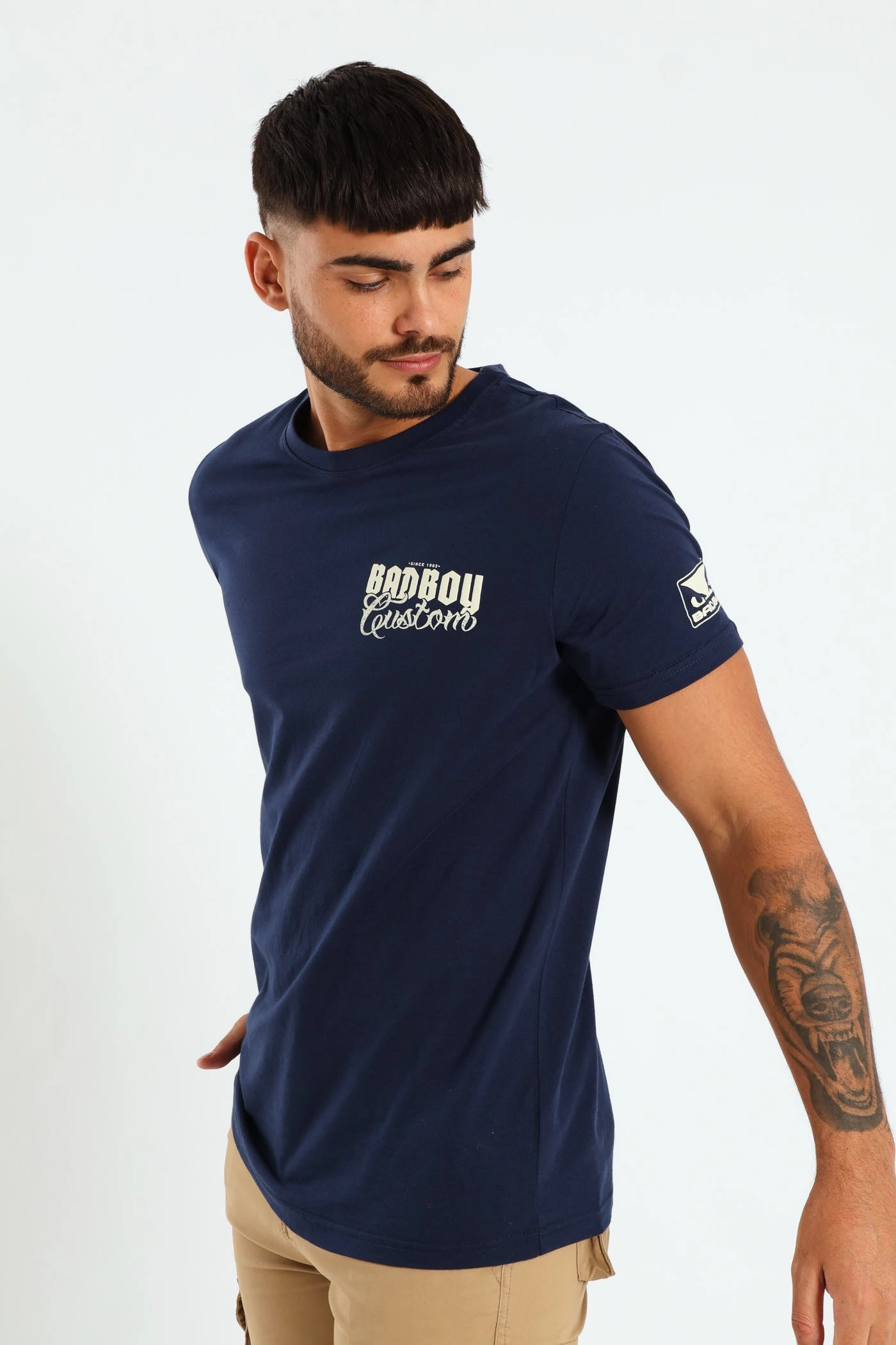 Reinforced Hemline Camping practicality Biker Pistons Tee - Navy