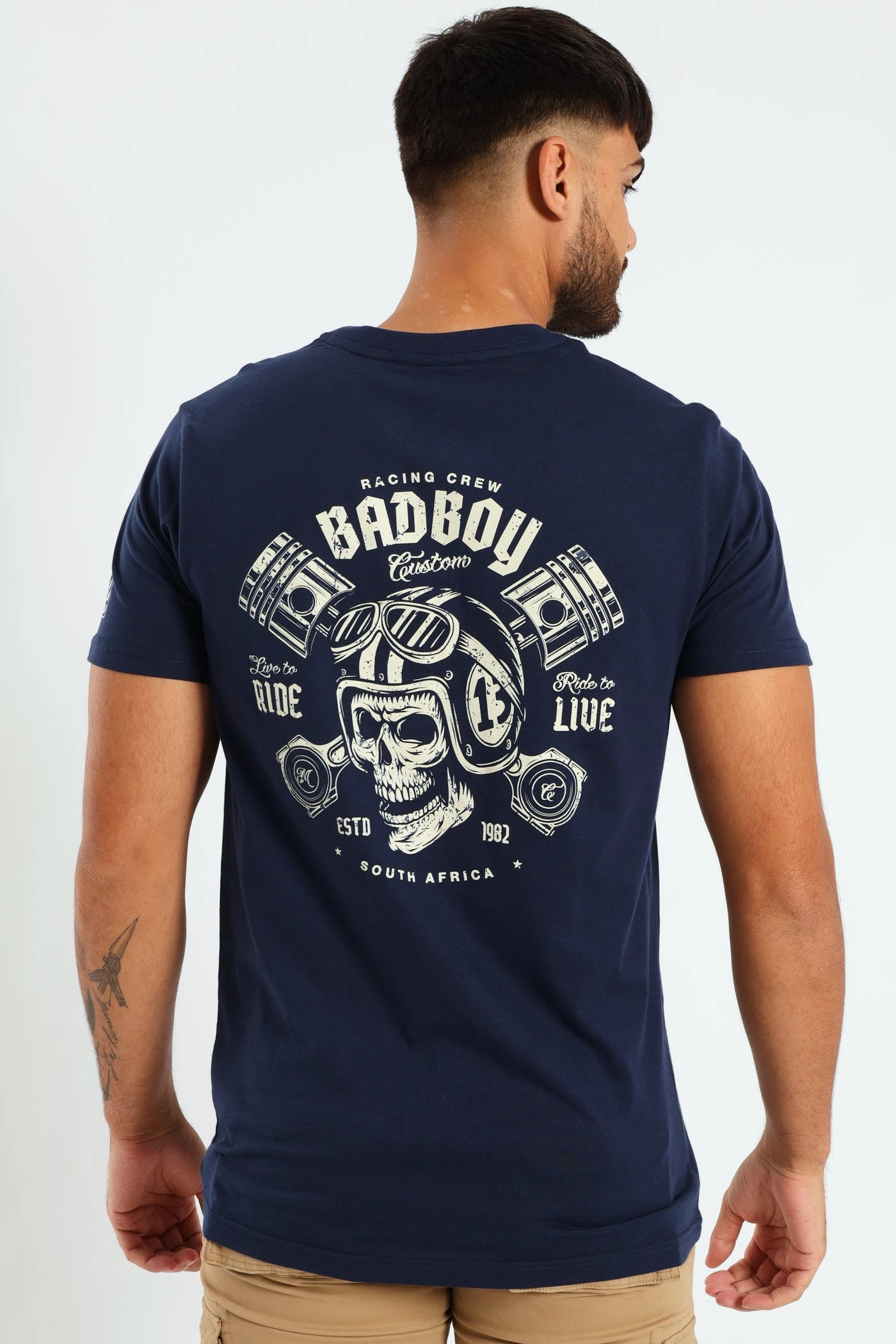 Biker Pistons Tee - Navy Versatile Option