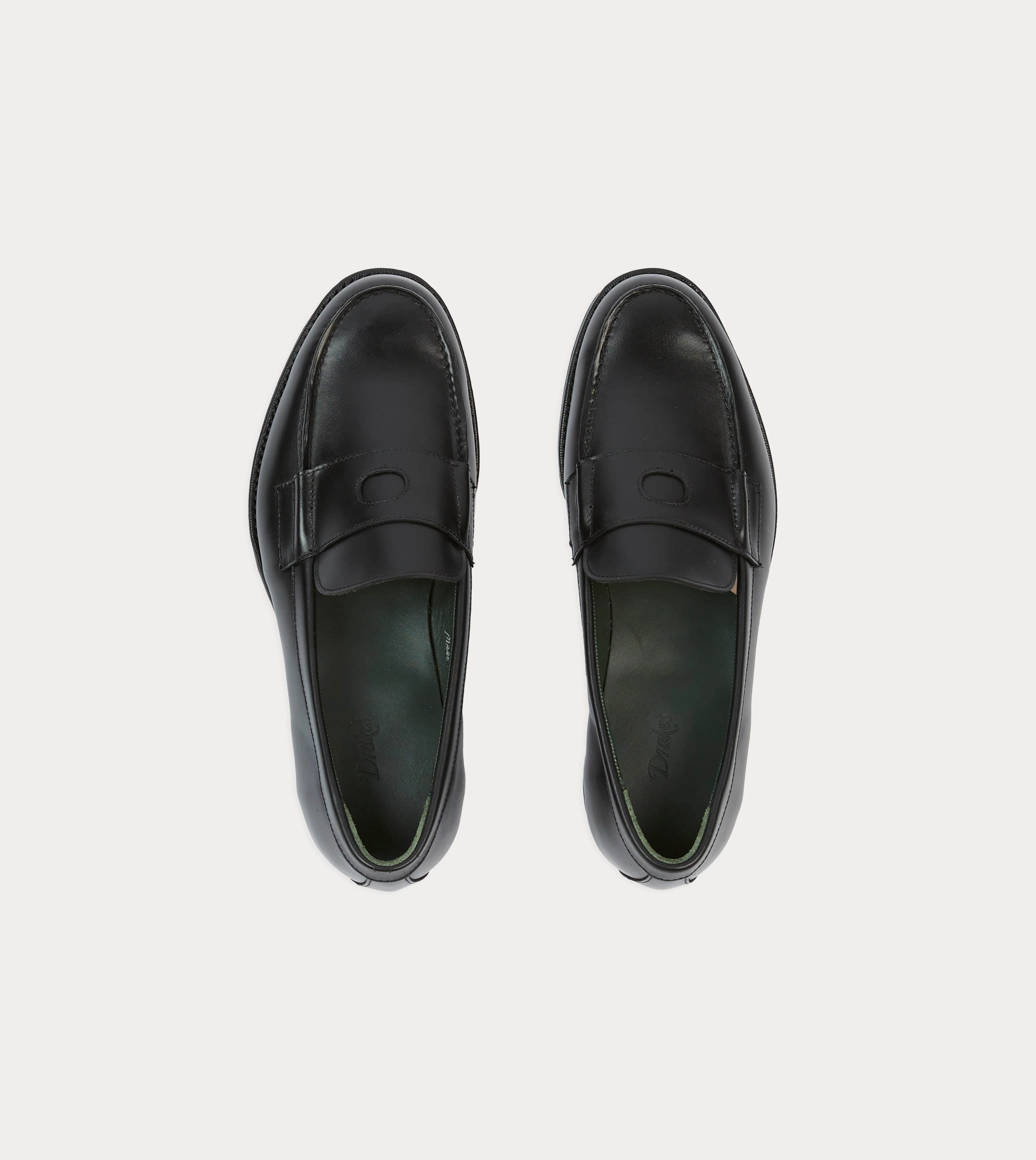 Black Calf Leather Charles Mk II Goodyear Welted Penny Loafer Scandi Shade